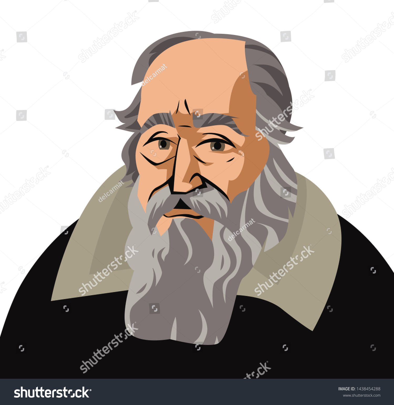 Galileo Galilei Great Scientific Astronomer Stock Vector Royalty Free