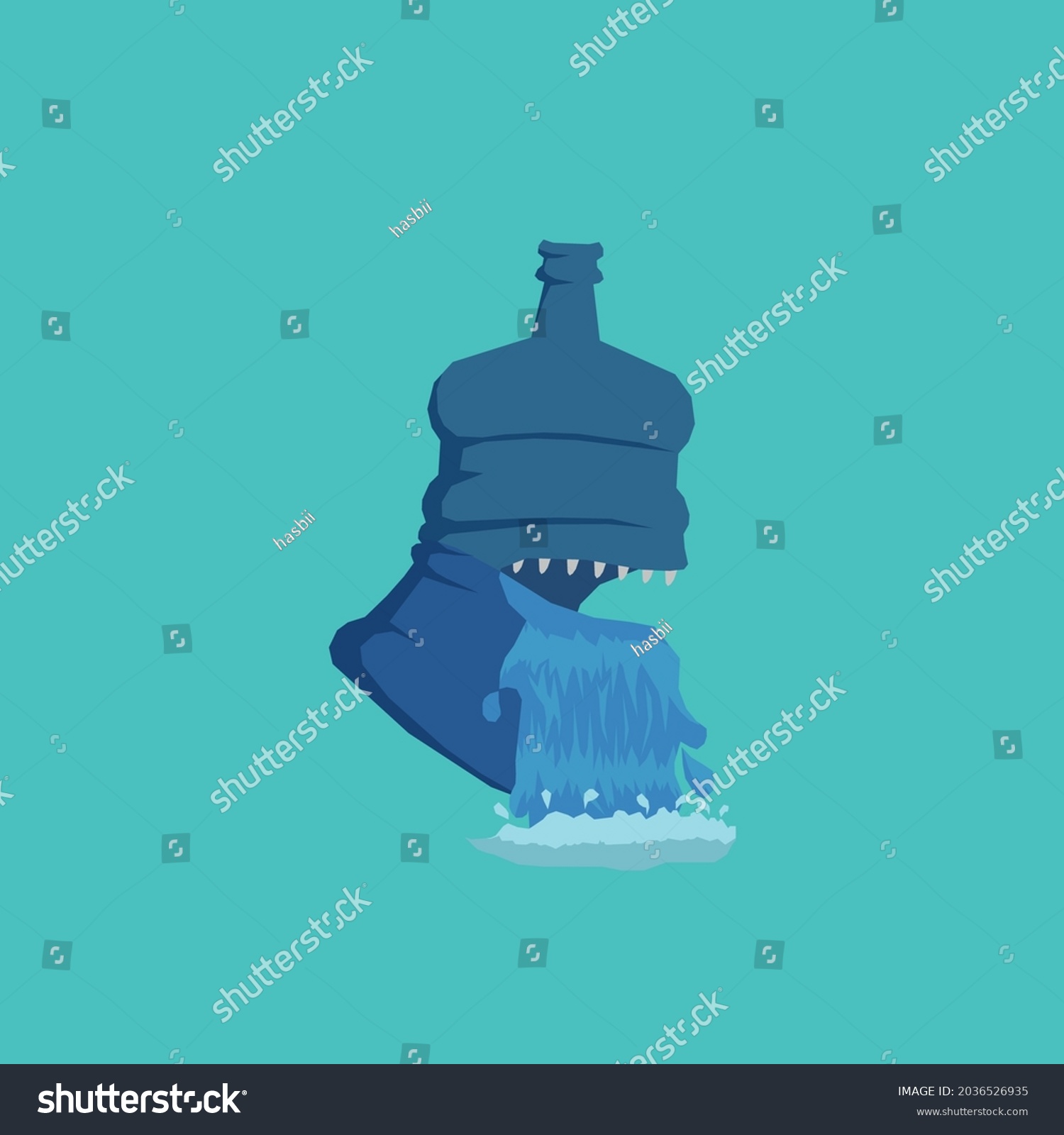 Gallon Water Monster Can Be Used Stock Vector (Royalty Free) 2036526935