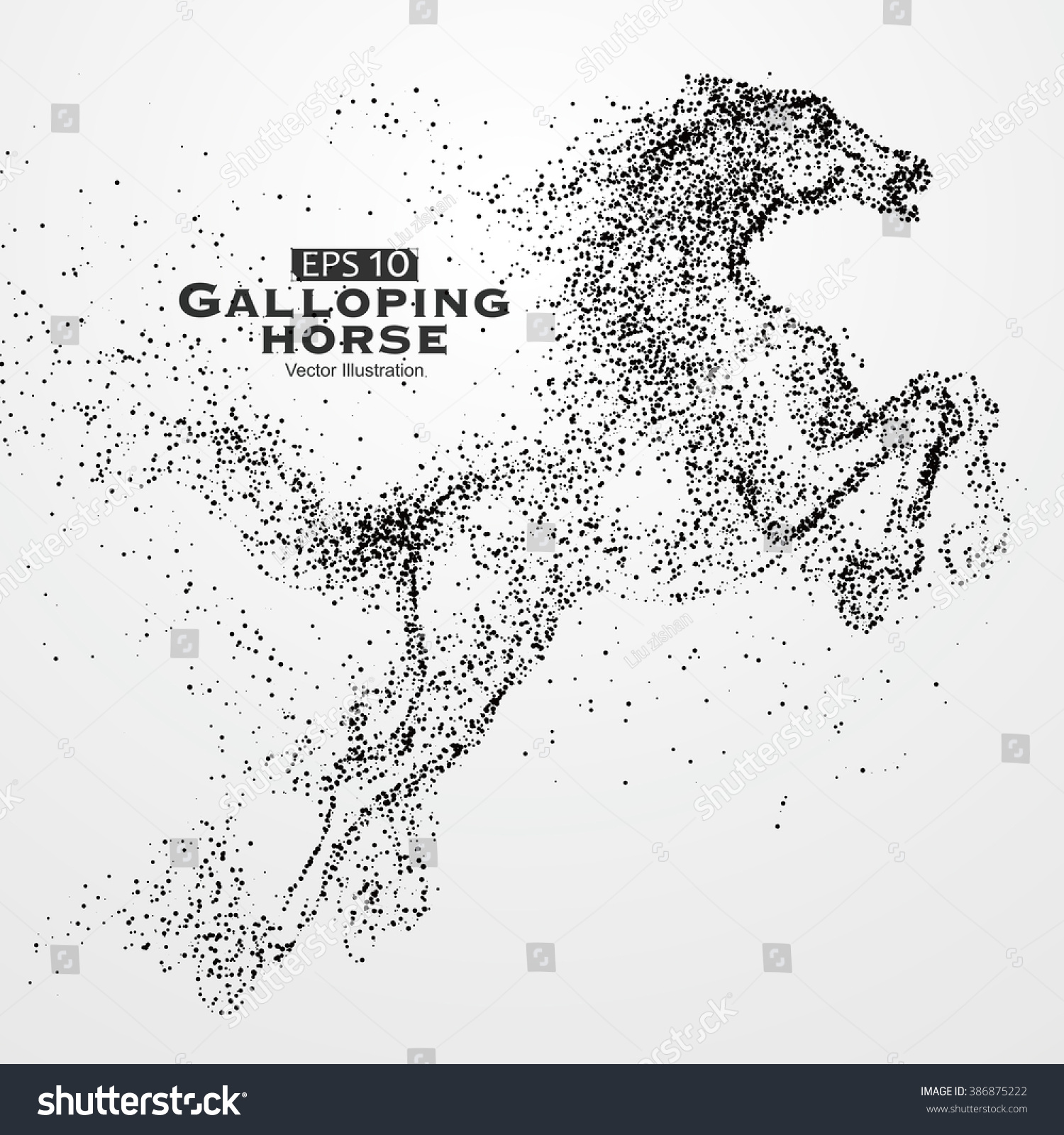 Galloping Horse,Particles,Vector Illustration. - 386875222 : Shutterstock