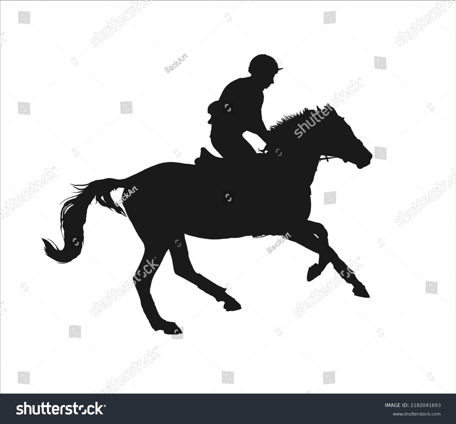 Galloping Horse Silhouette Vector Images Rider Stock Vector (Royalty ...