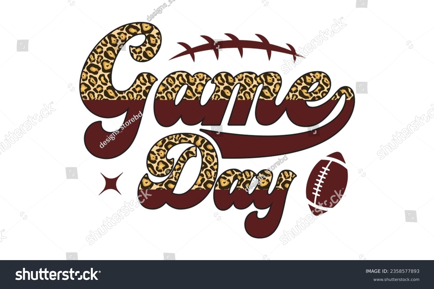 SVG of Game day svg, Football SVG, Football T-shirt Design Template SVG Cut File Typography, Files for Cutting Cricut and Silhouette Cut svg File, Game Day eps, png svg