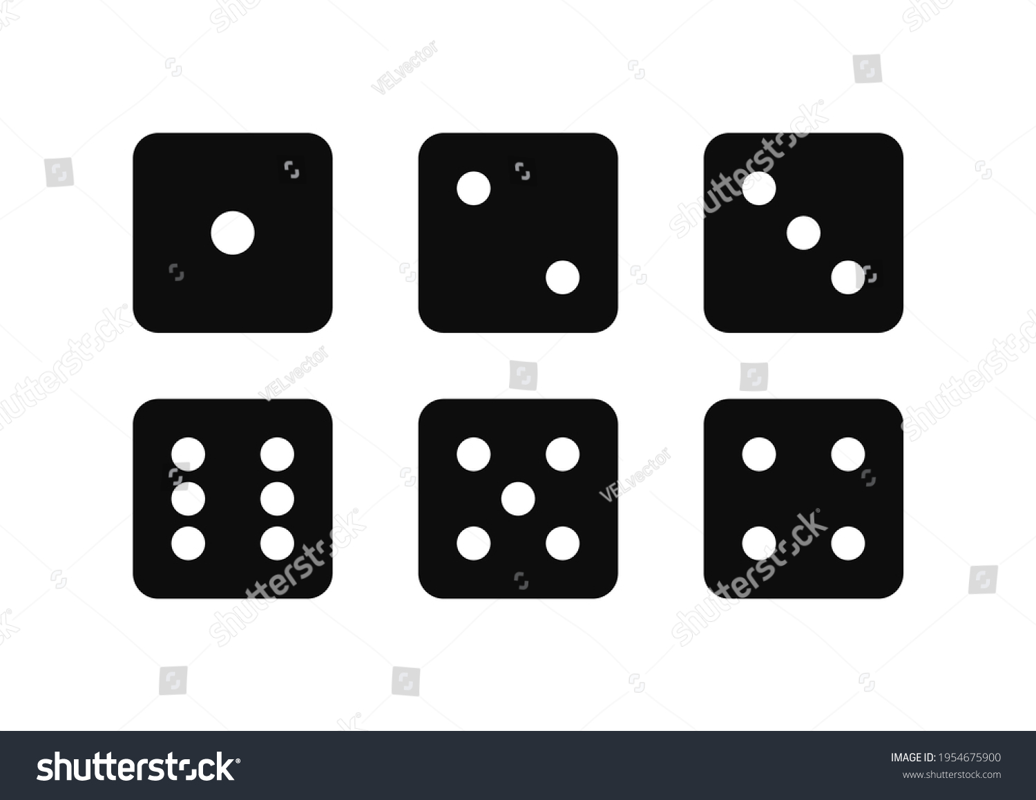 Game Dice Set Isolated On White Stock Vector (Royalty Free) 1954675900 ...