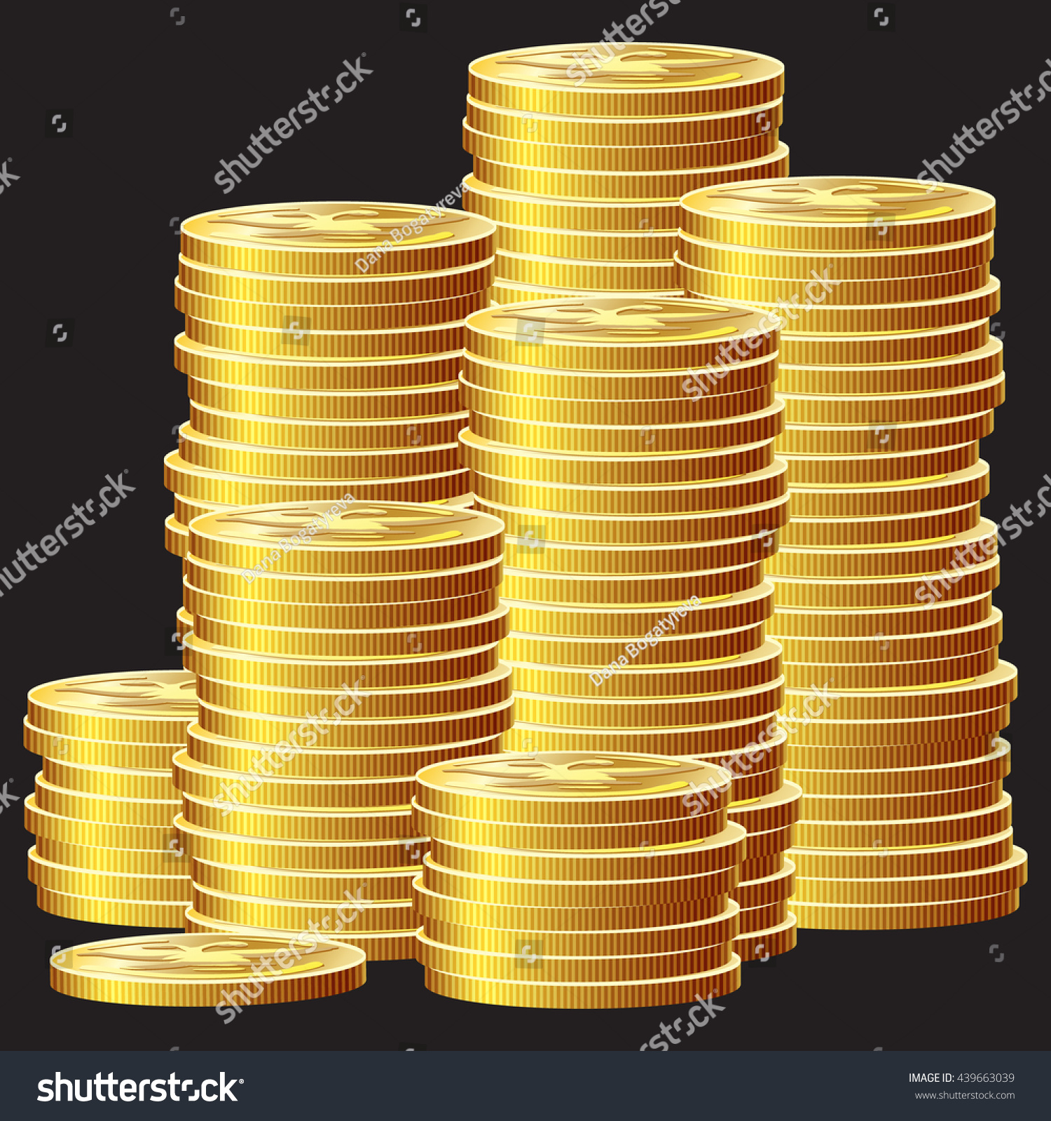 Game Icon Gold Coins Gui Asset Stock Vector 439663039 ...