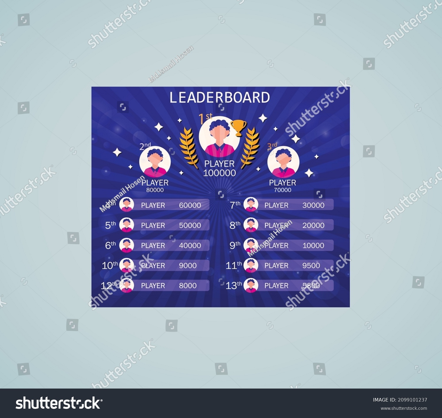 SVG of Game leaderboard with abstract background svg
