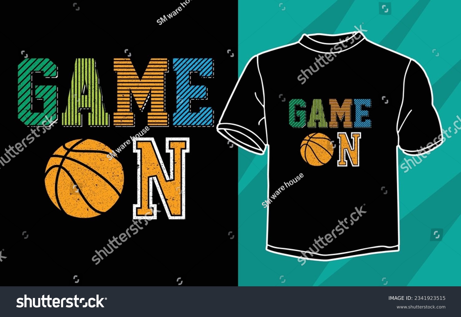 SVG of game on basketball t shirt design svg