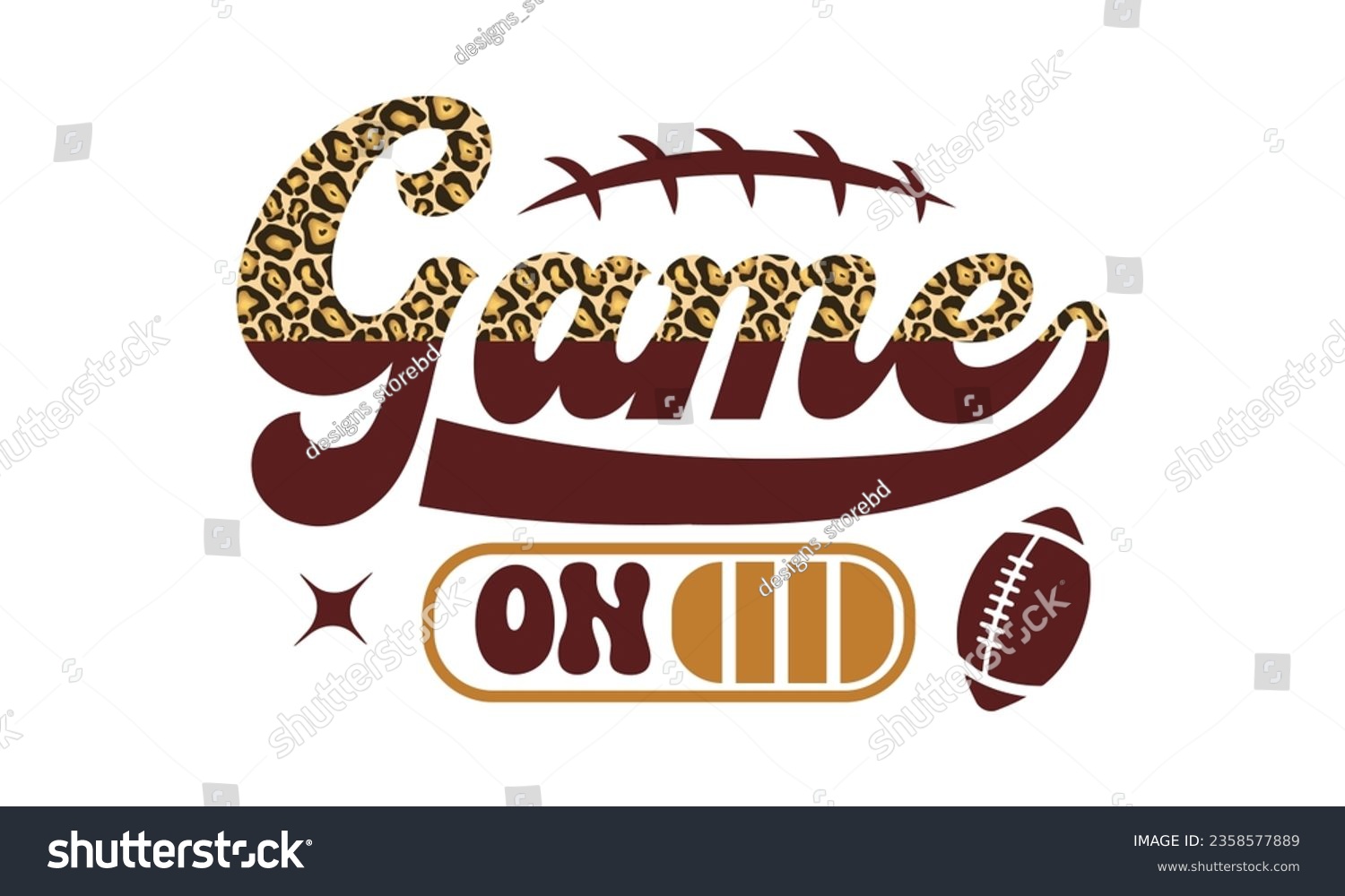 SVG of Game on svg, Football SVG, Football T-shirt Design Template SVG Cut File Typography, Files for Cutting Cricut and Silhouette Cut svg File, Game Day eps, png svg