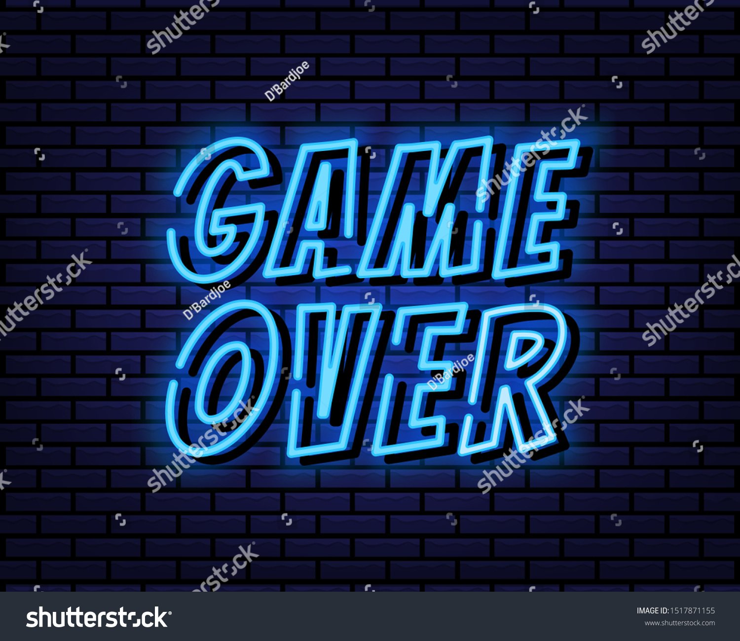 Game Over Neon Sign Vector Illustration Stock Vector (Royalty Free ...