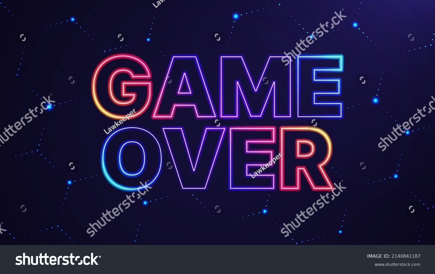 Game Over Phrase Vector Illustration Neon Stock Vector (Royalty Free ...