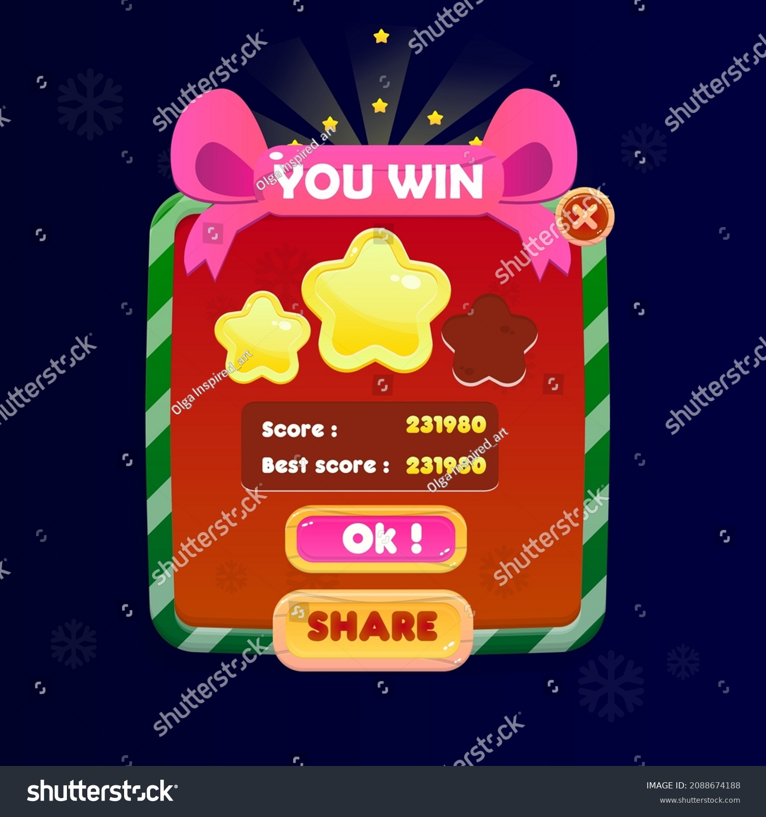 Game Ui You Win Pop Window Stock Vector (Royalty Free) 2088674188 ...