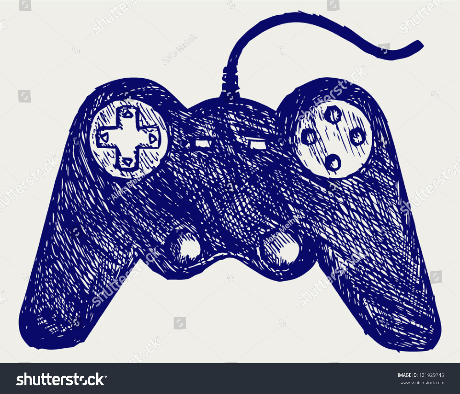 Gamepad Joystick Game Controller Doodle Style Stock Vector (Royalty ...