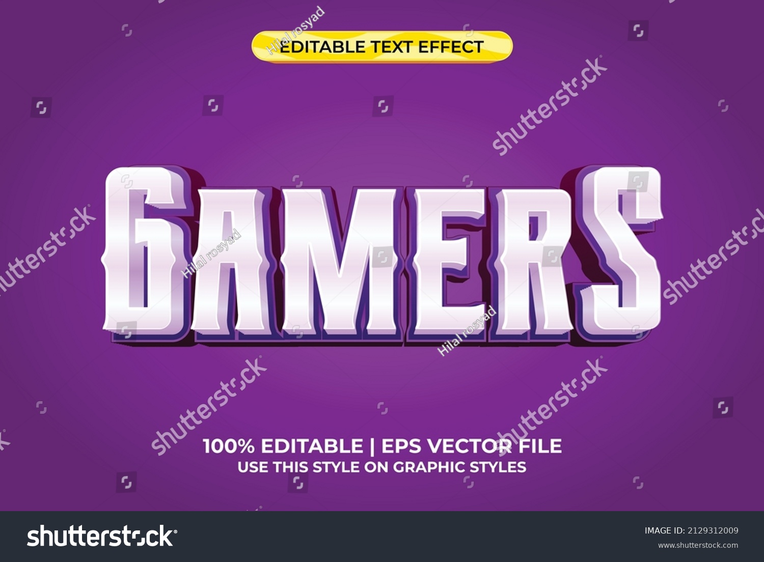 SVG of Gamers 3d text effect with vintage and modern theme. purple typography template for game or film tittle. svg