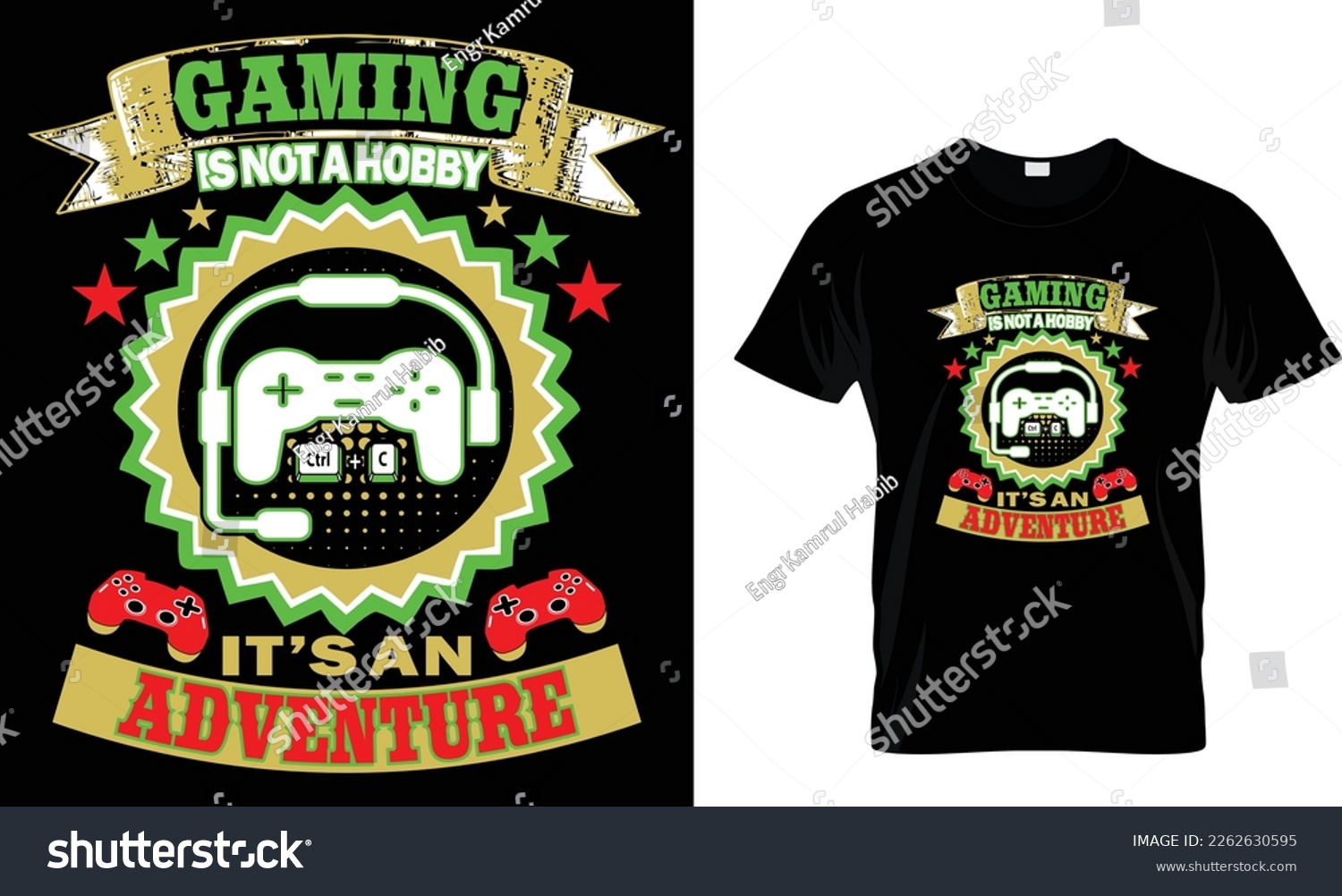 SVG of Gaming is not a hobby it's an adventure... t shirt design template svg