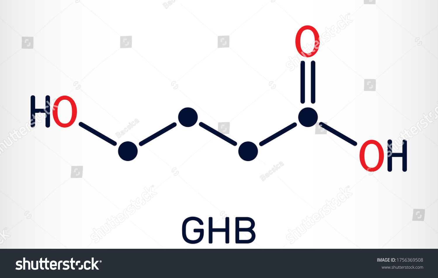 Gammahydroxybutyric Acid Ghb C H O Molecule Neurotransmitter Stock Vector Royalty Free