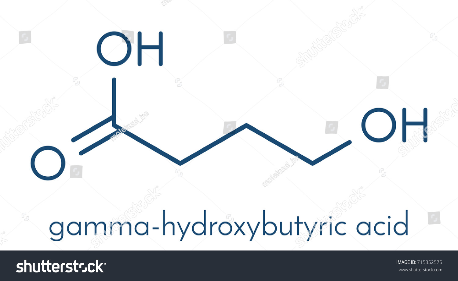 G ヒドロキシ酪酸 Ghb オキシベート 液体エクスタシー 分子 骨格式 のベクター画像素材 ロイヤリティフリー