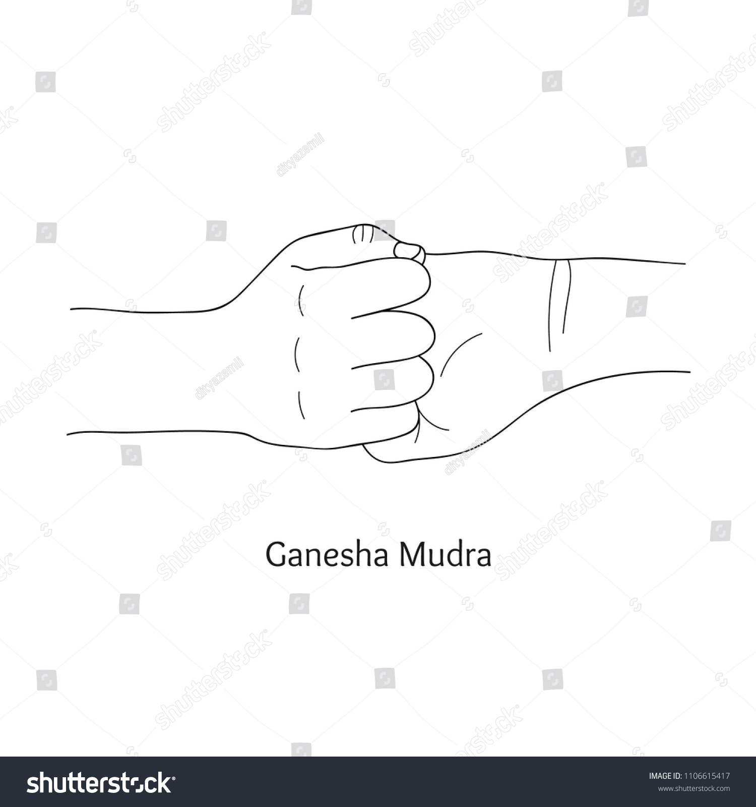 Ganesha Mudra Vector Stock Vector (Royalty Free) 1106615417 | Shutterstock