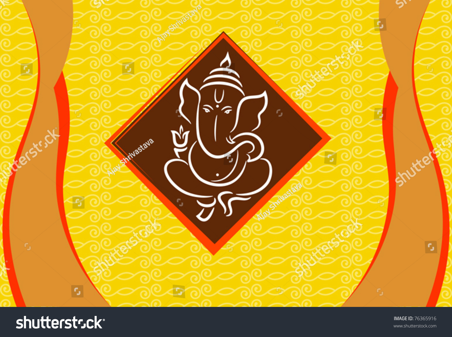 Ganesha Wedding Card Stock Vector Illustration 76365916 : Shutterstock