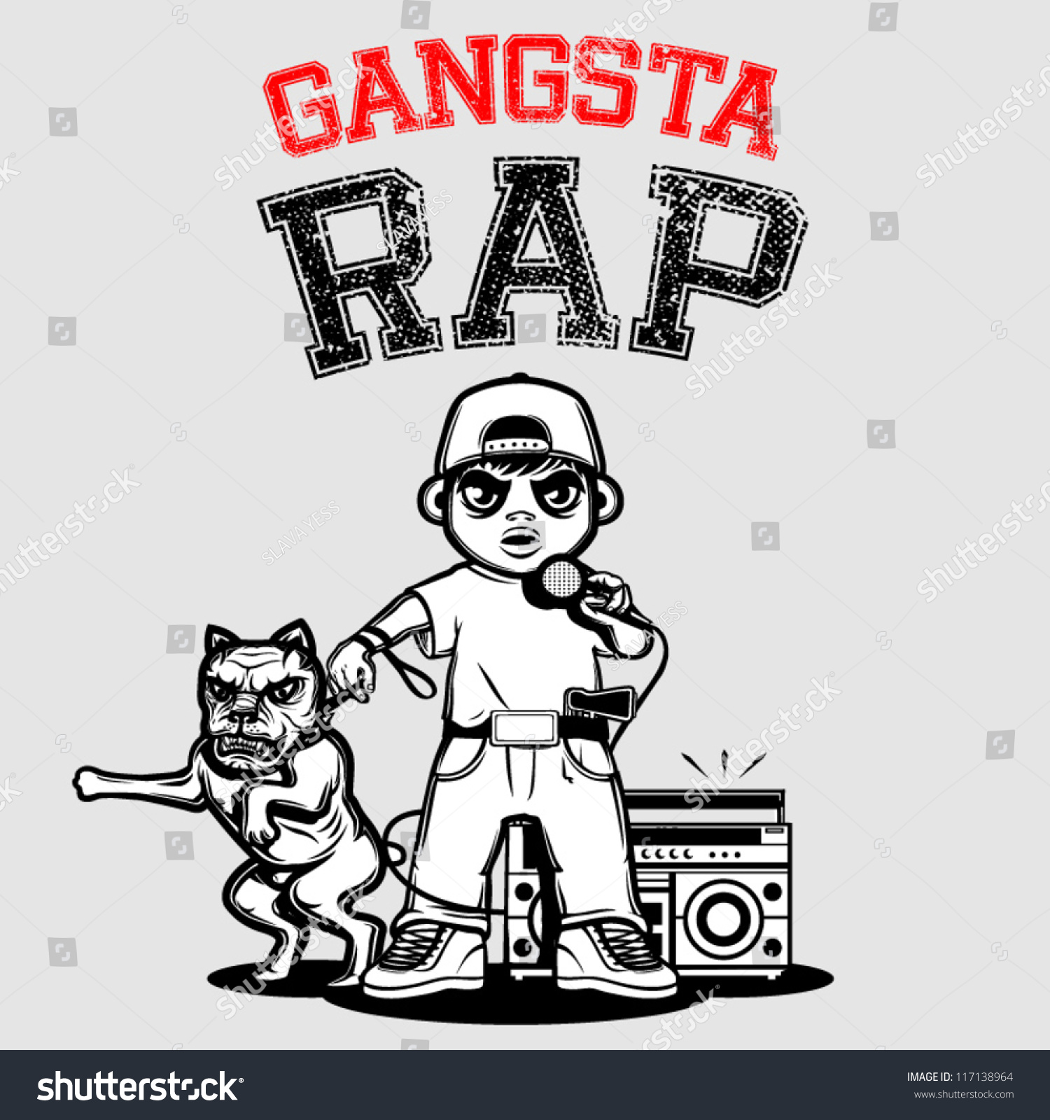 Gangsta Rap, T-Shirt Special Series Stock Vector Illustration 117138964 ...