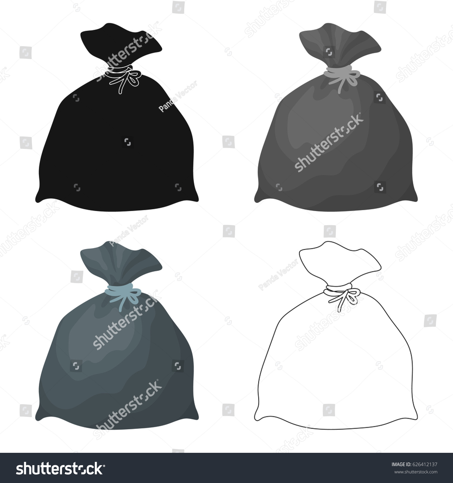 Garbage Bag Icon Cartoon Style Isolated Stock Vector (Royalty Free