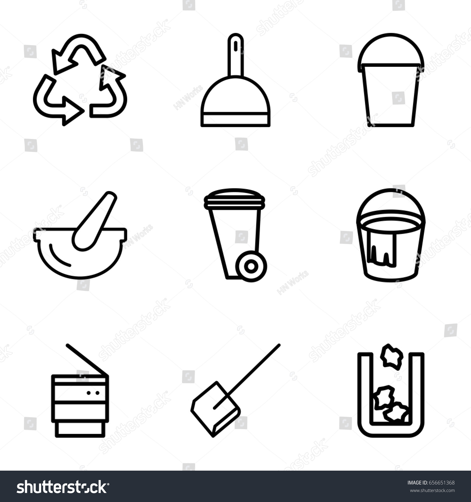 Garbage Icons Set Set 9 Garbage Stock Vector Royalty Free 656651368 Shutterstock 9058