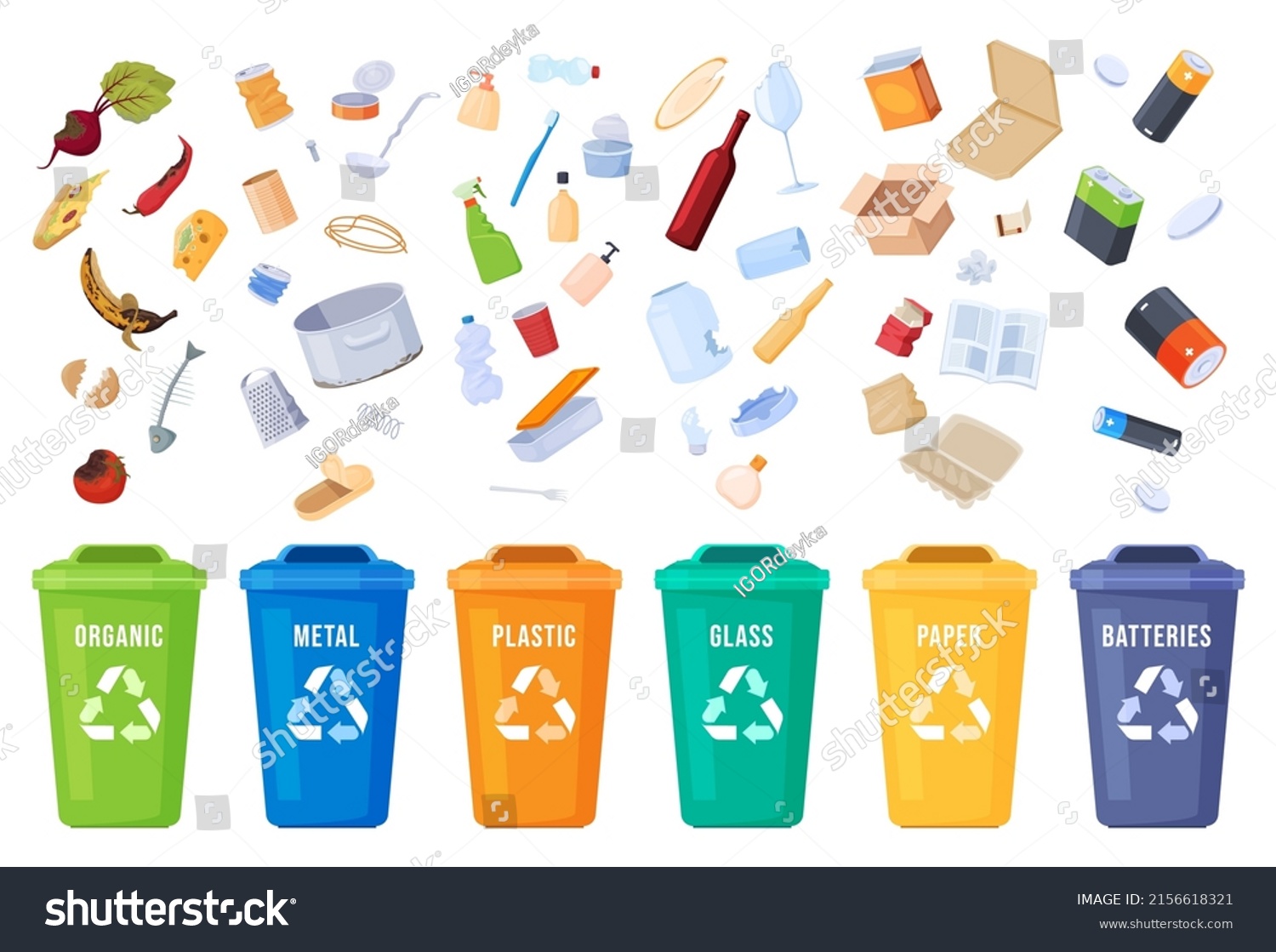 Garbage Sorting Preservation Environment Ecology Planet Stock Vector ...