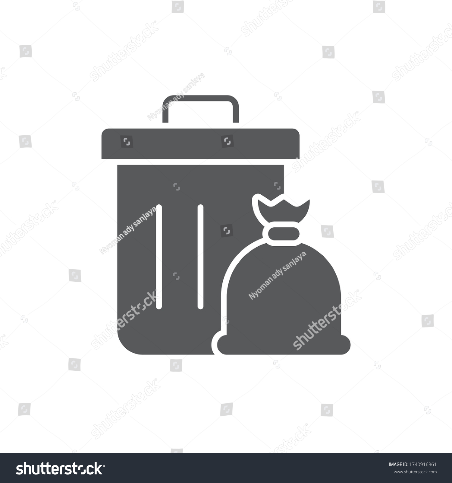 Garbage Trash Bin Bag Vector Icon Stock Vector (Royalty Free ...