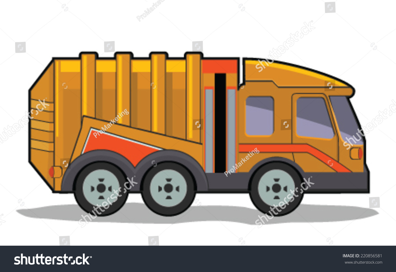 Vektor Stok Garbage Truck Cartoon Style Tanpa Royalti 220856581