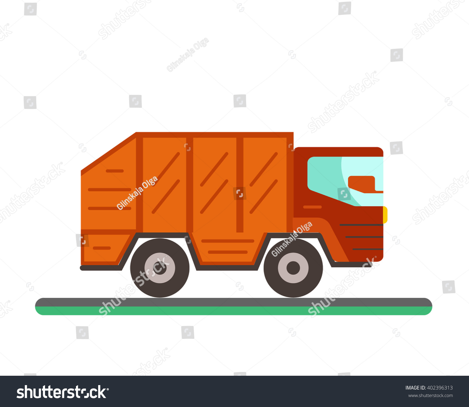 SVG of Garbage truck illustration. Waste disposal flat concept with garbage container truck. City waste disposal management. Waste sorting Garbage truck svg
