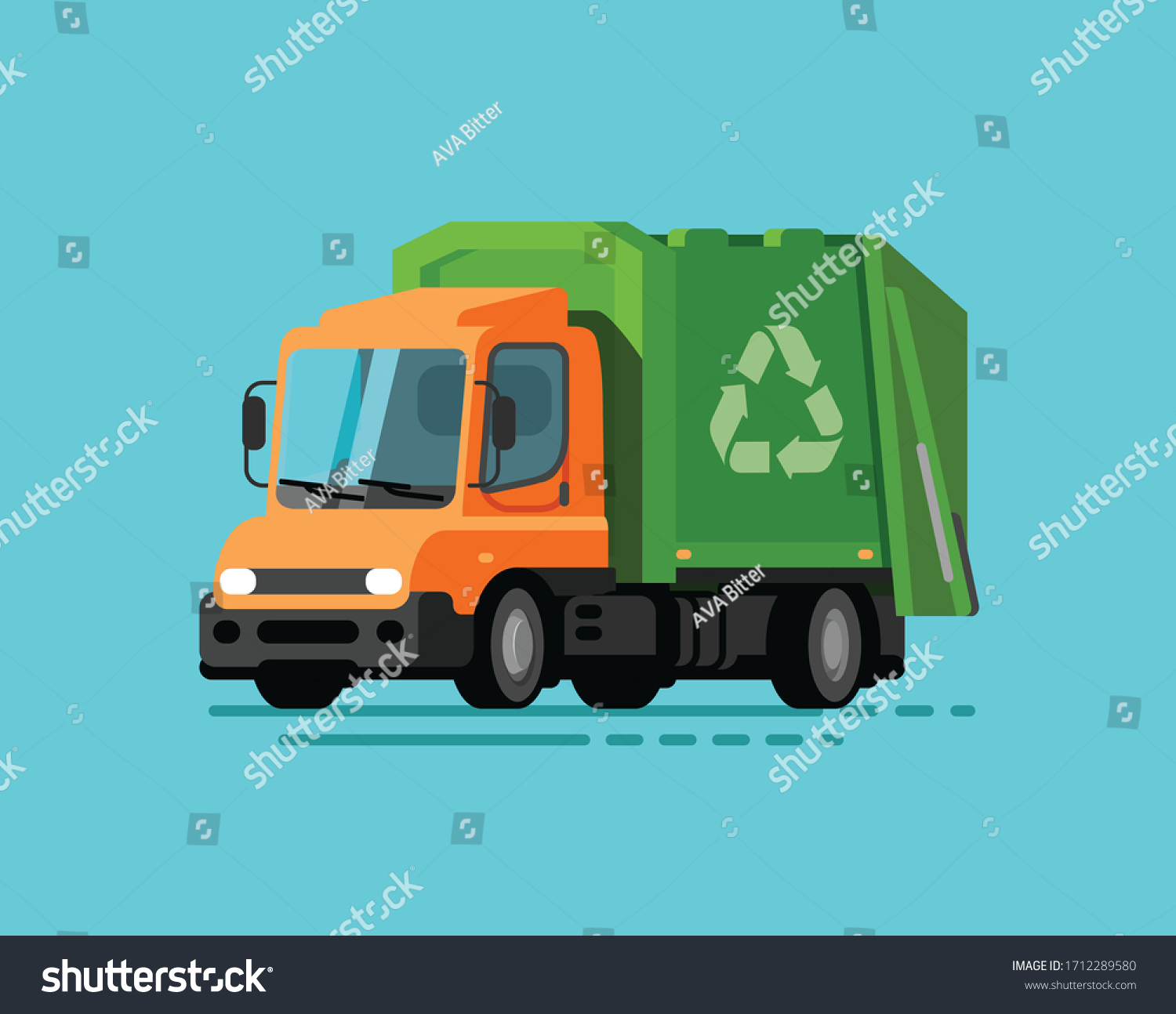 SVG of Garbage truck. Trash sorting, recycling vector illustration svg