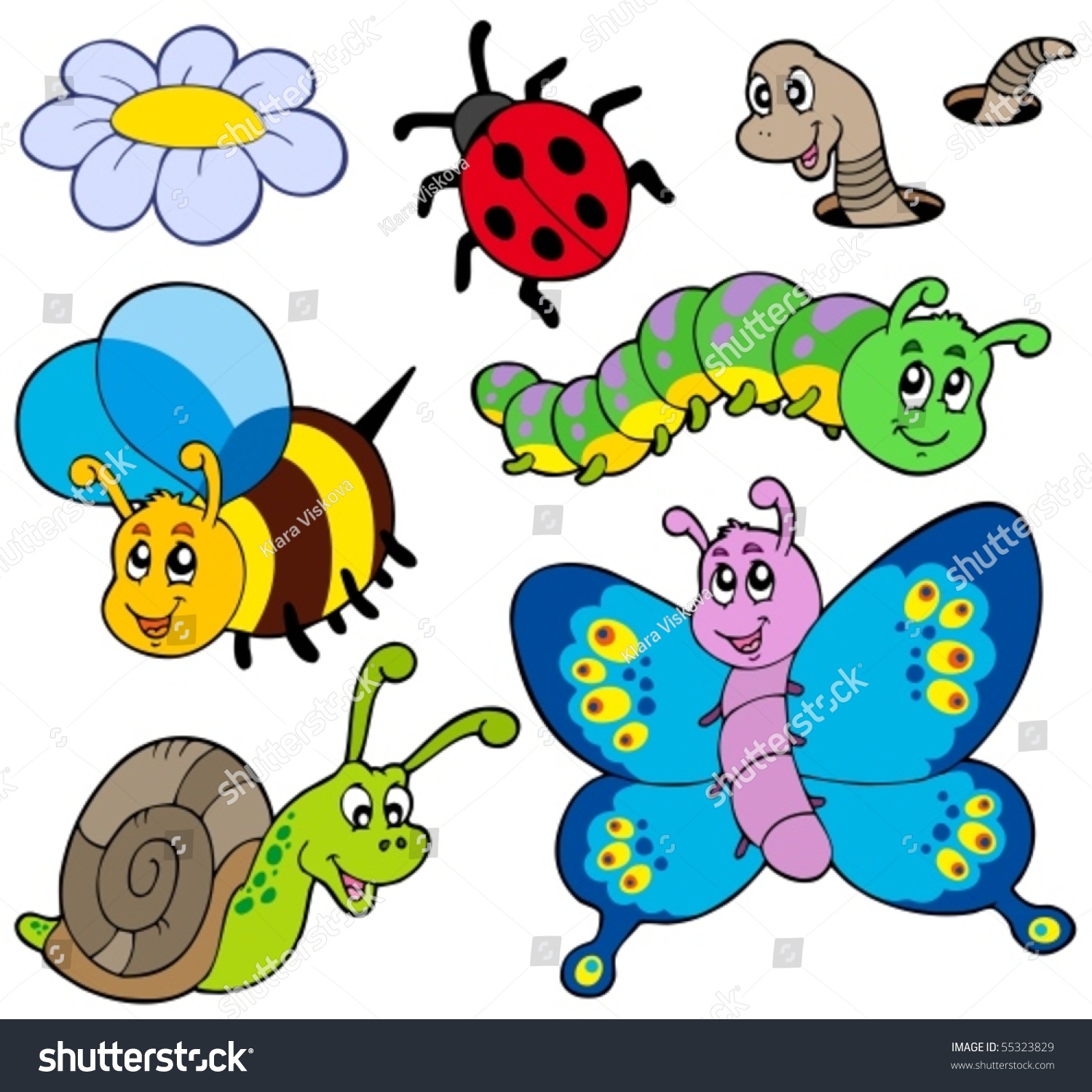 Garden Animals Collection - Vector Illustration. - 55323829 : Shutterstock