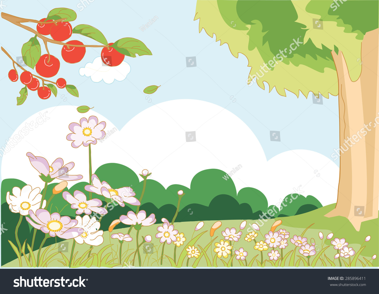 Garden Background Stock Vector 285896411  Shutterstock