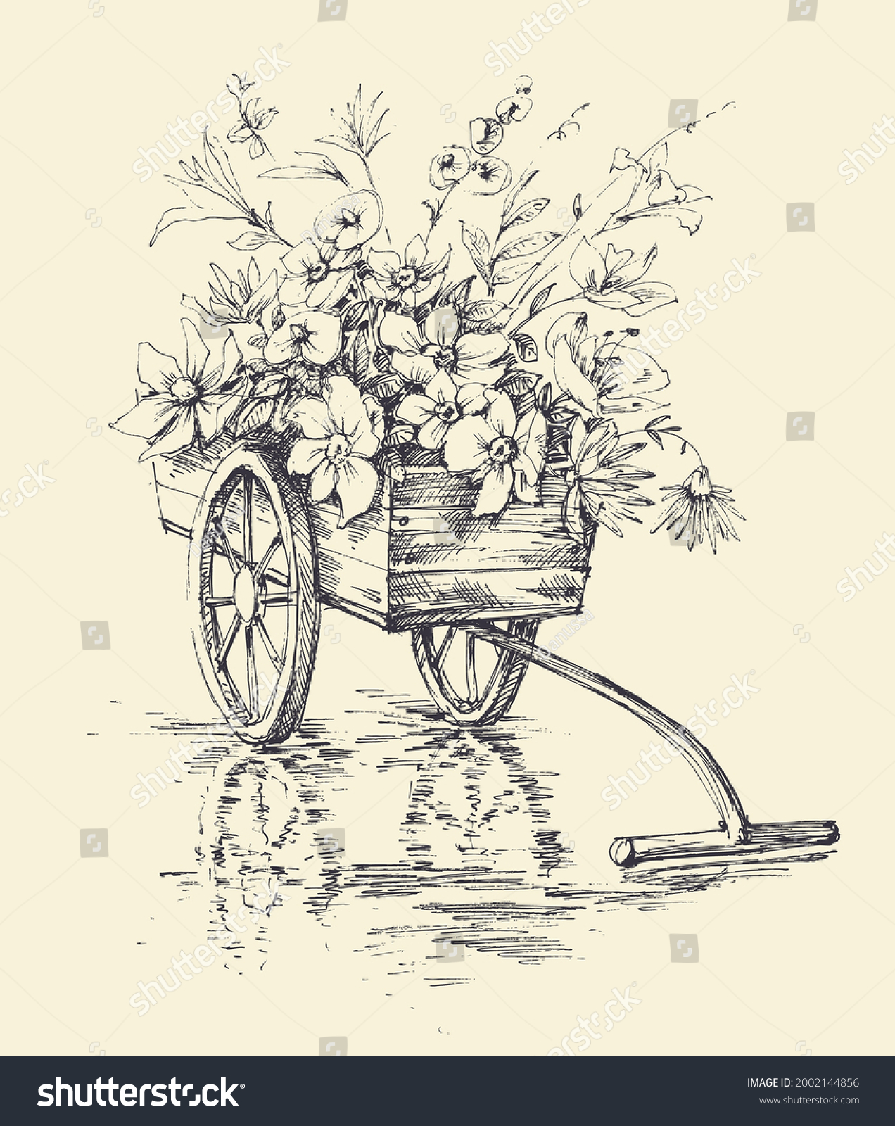 8,022 Flower cart Stock Vectors, Images & Vector Art | Shutterstock