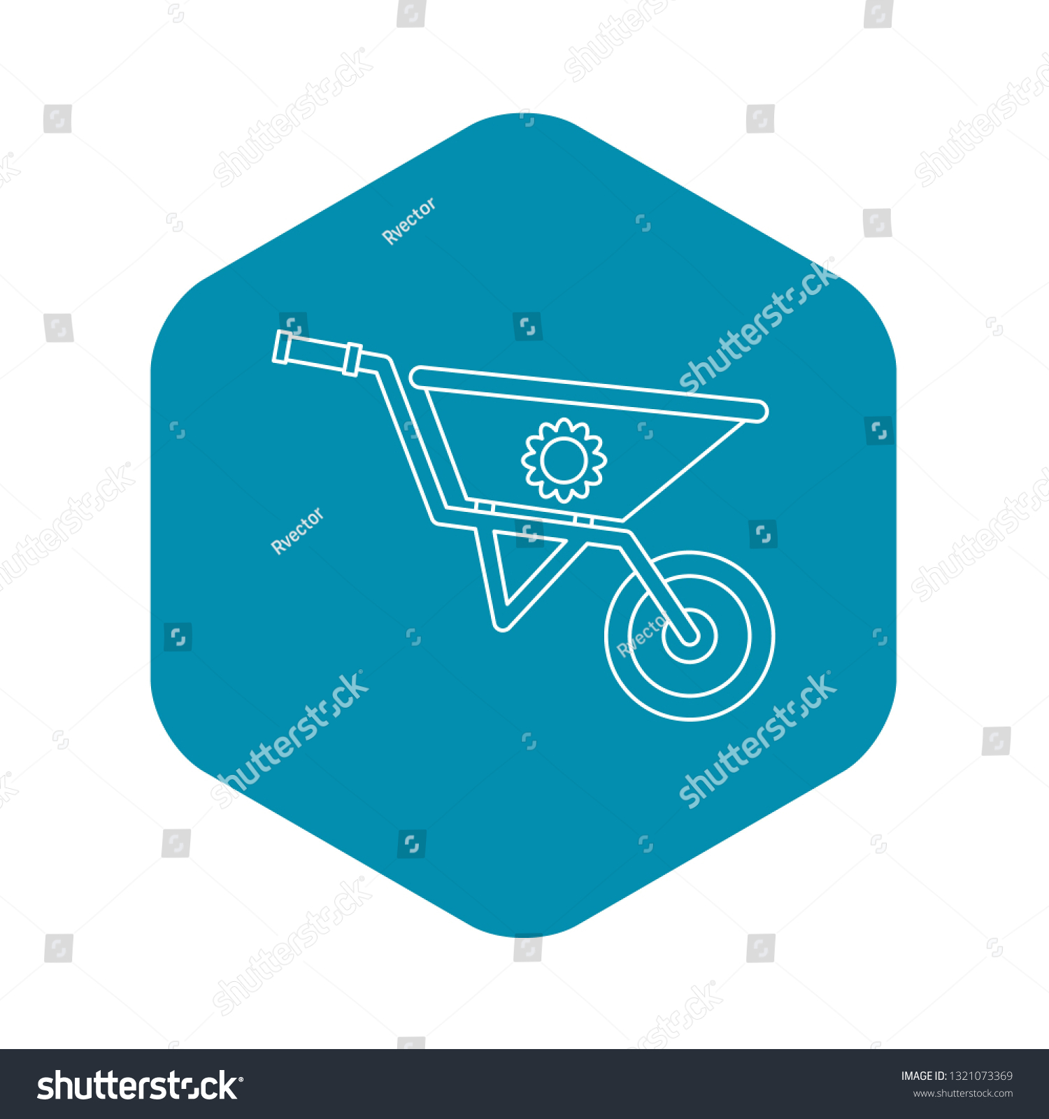 SVG of Gardening wheelbarrow icon. Outline illustration of wheelbarrow vector icon for web svg