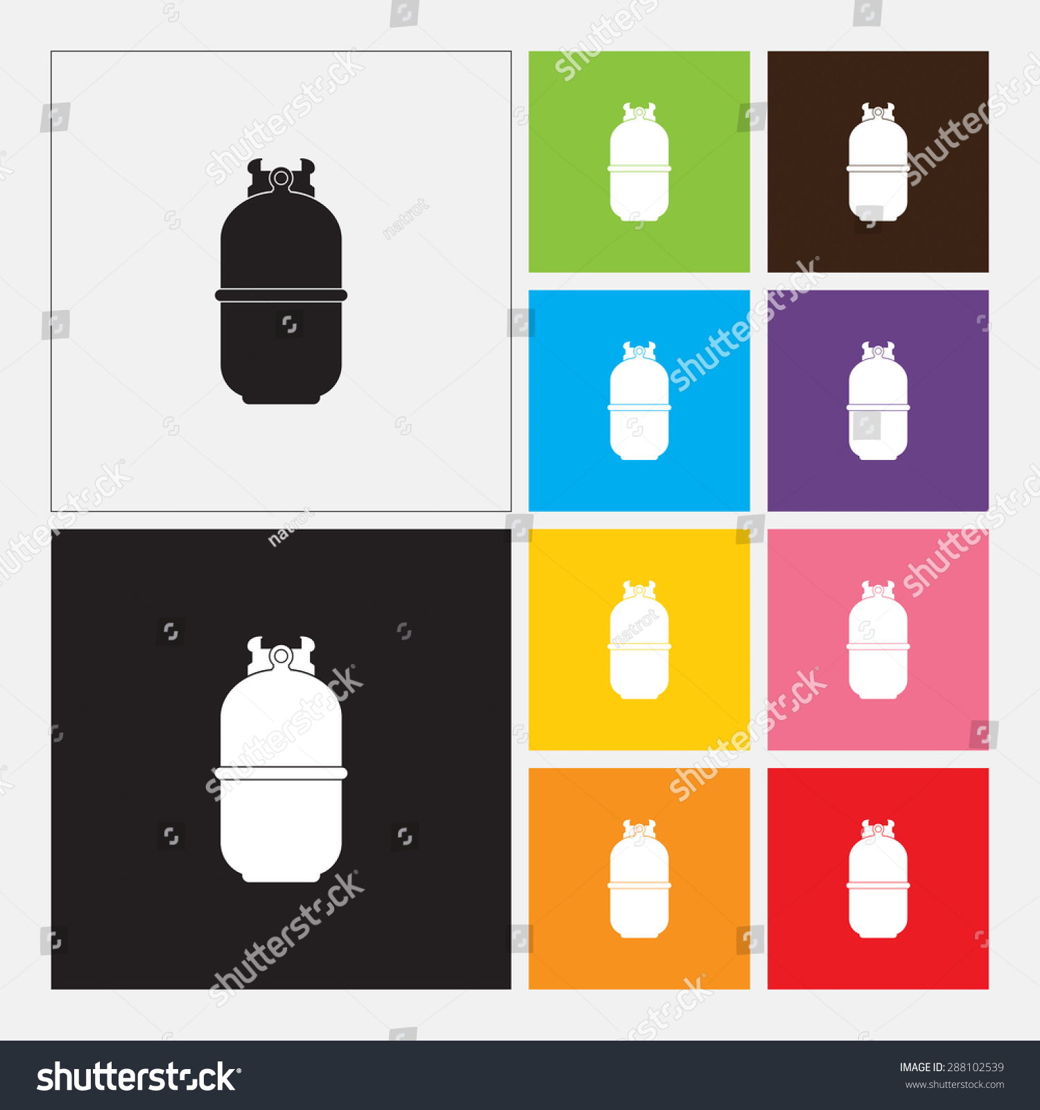 Gas Bottle Icon - Vector - 288102539 : Shutterstock