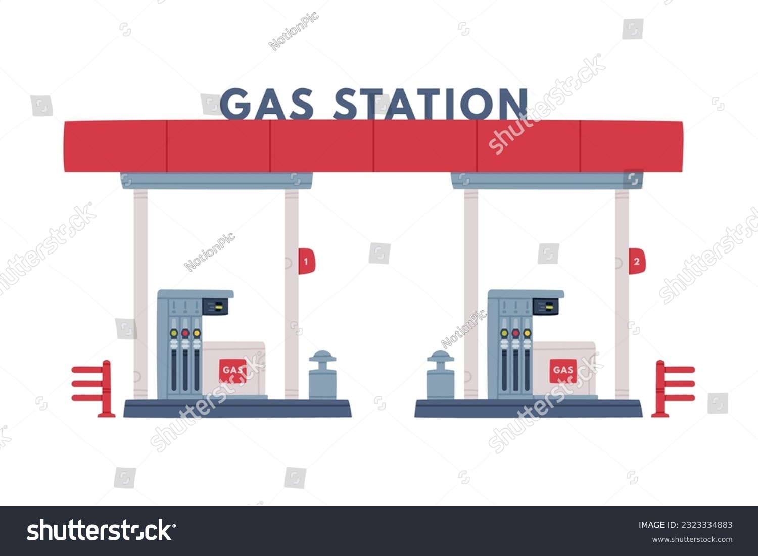 SVG of Gas Filling Station with Gasoline Pump as Facility with Fuel for Motor Vehicle Vector Illustration svg