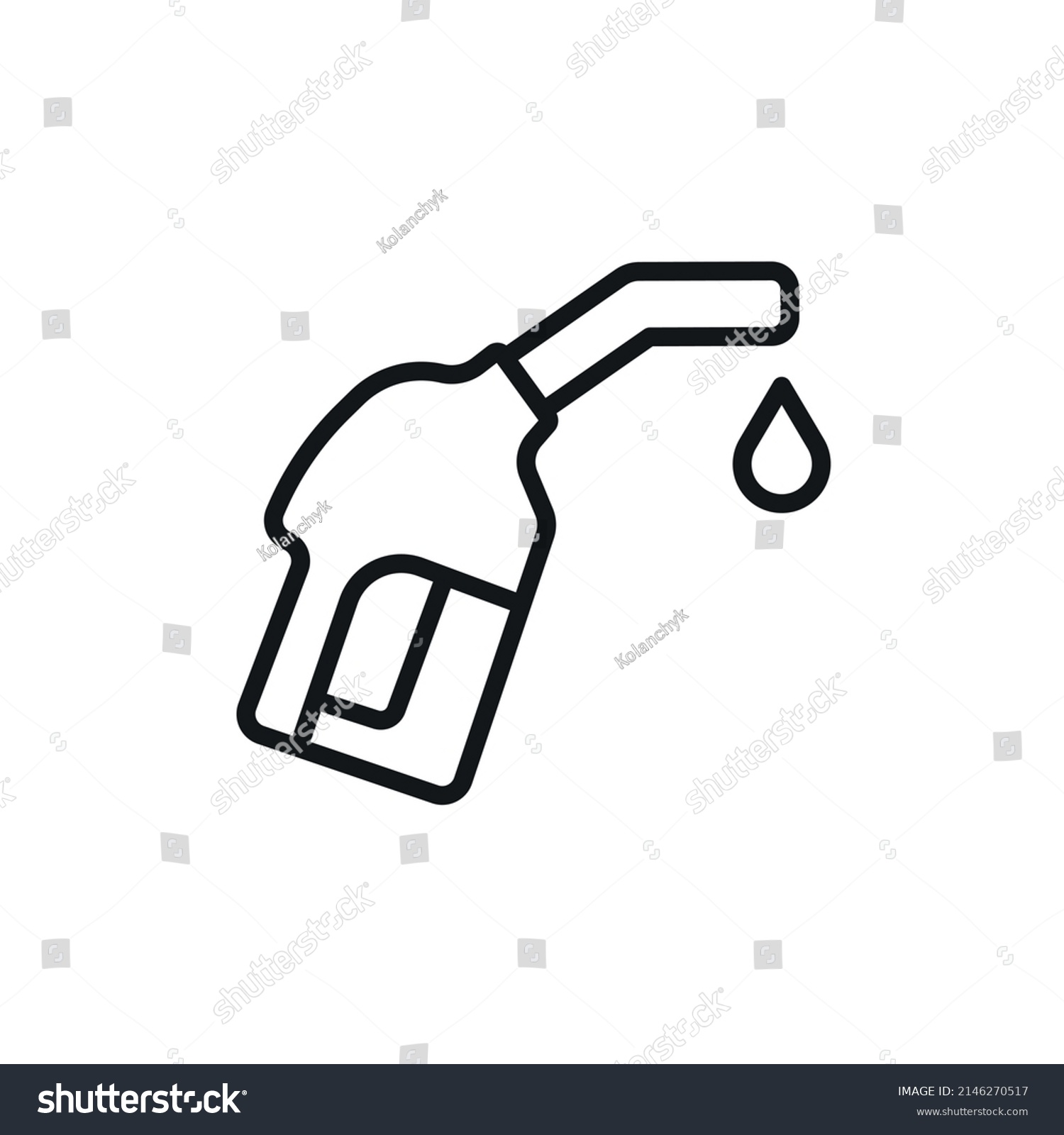 Gas Station Linear Icon Thin Line Stock Vector (Royalty Free ...