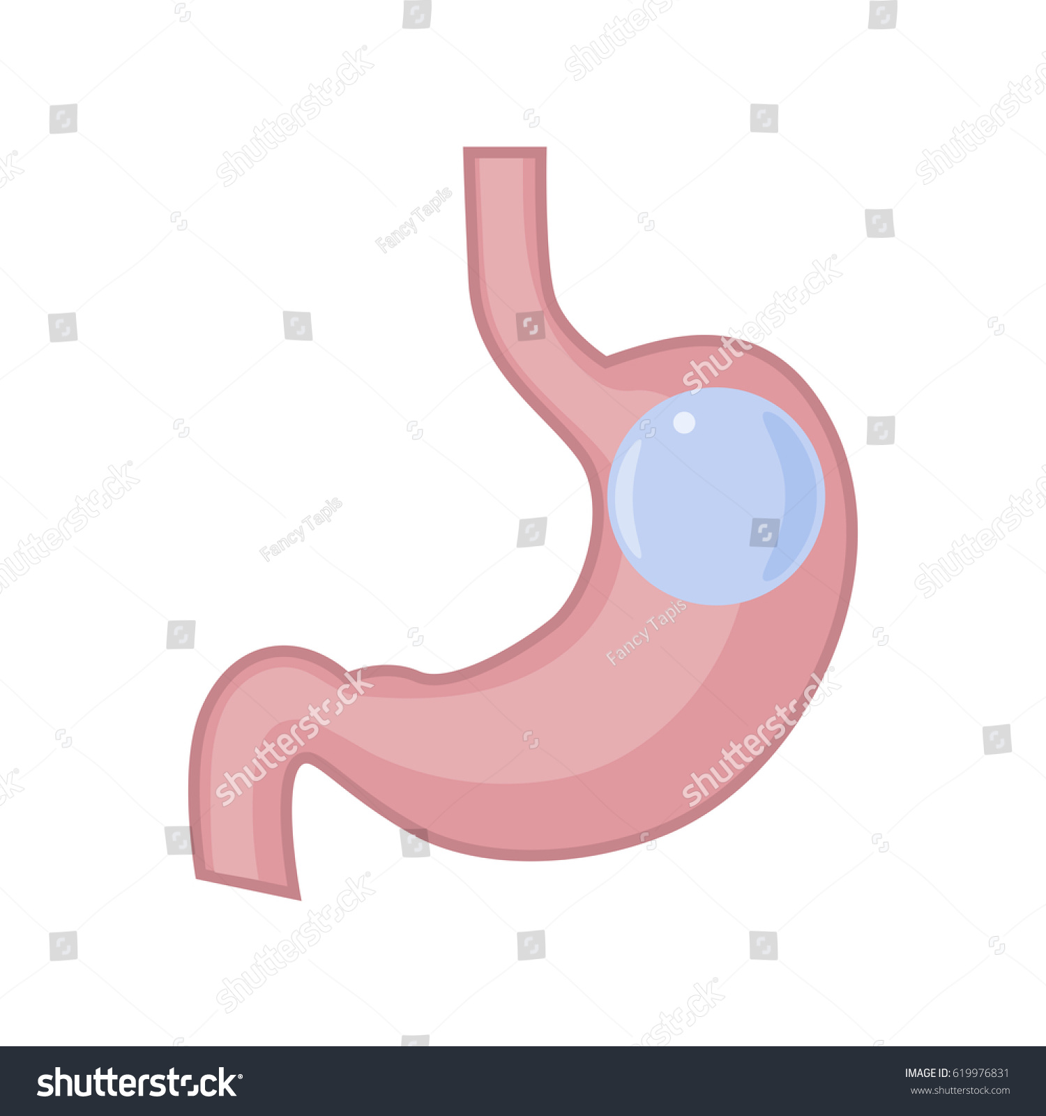 SVG of Gastric balloon stomach. Vector illustration flat design svg
