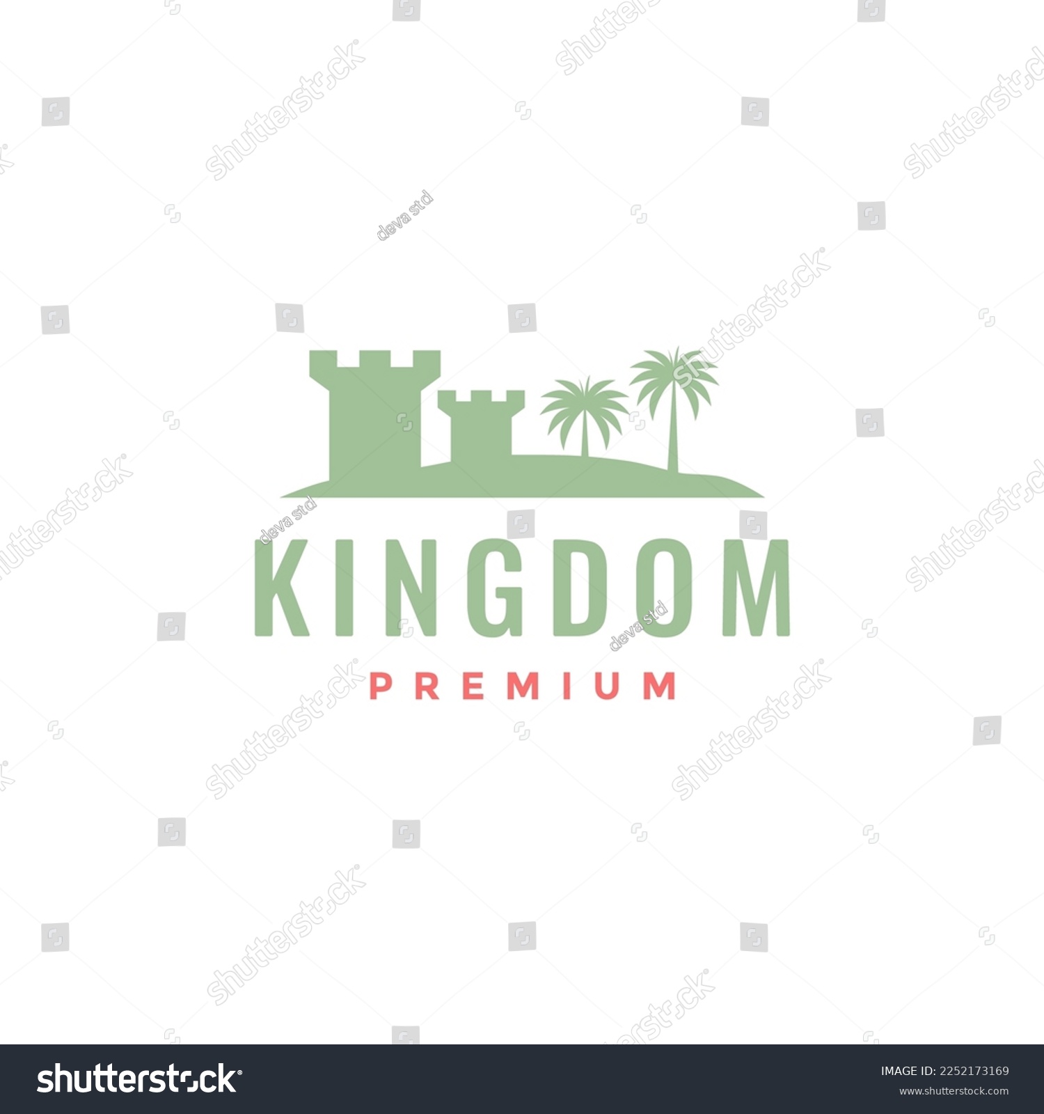 SVG of gate monument castle kingdom with palm tree logo design vector icon illustration template svg