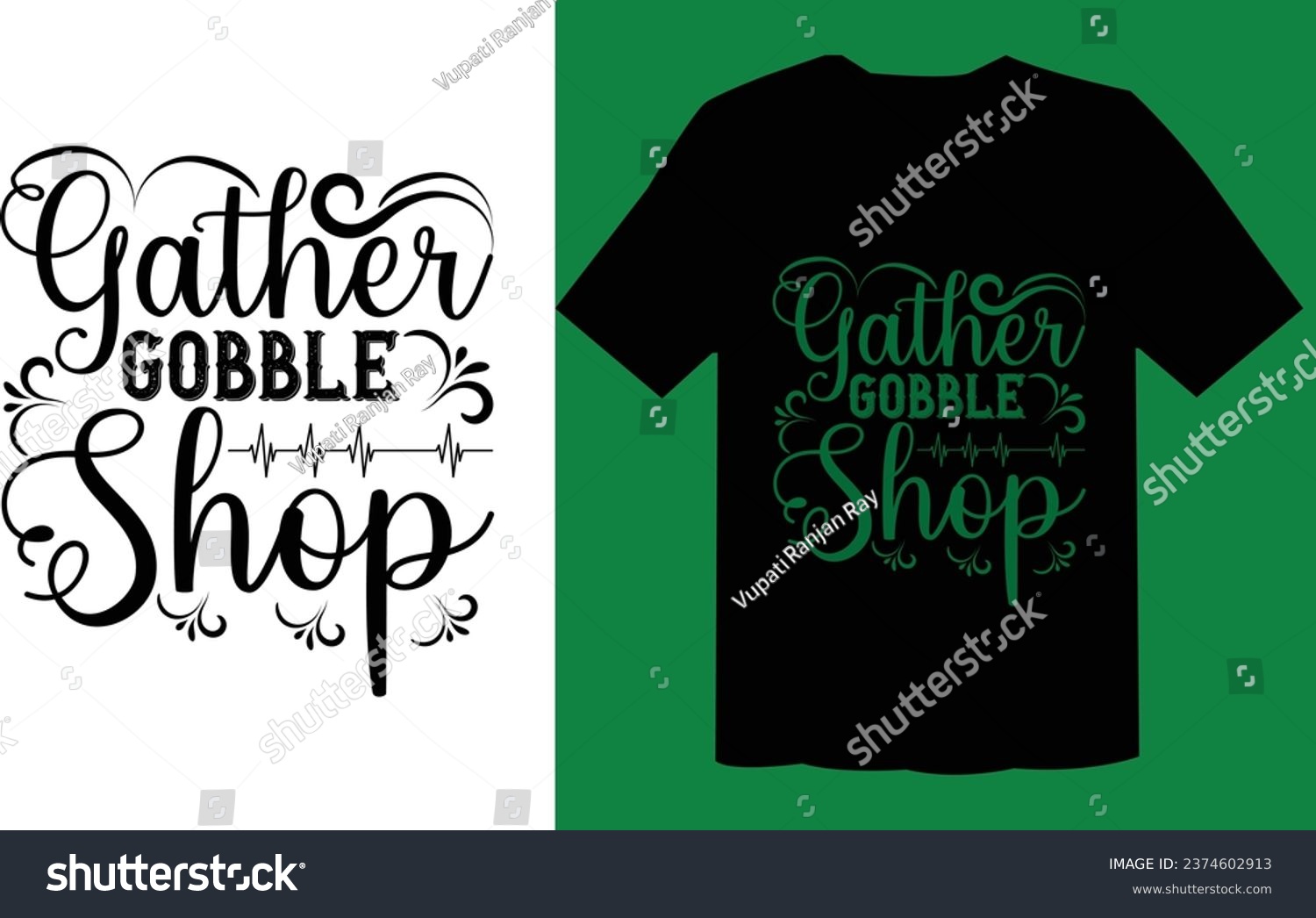 SVG of Gather Gobble Shop T Shirt File svg