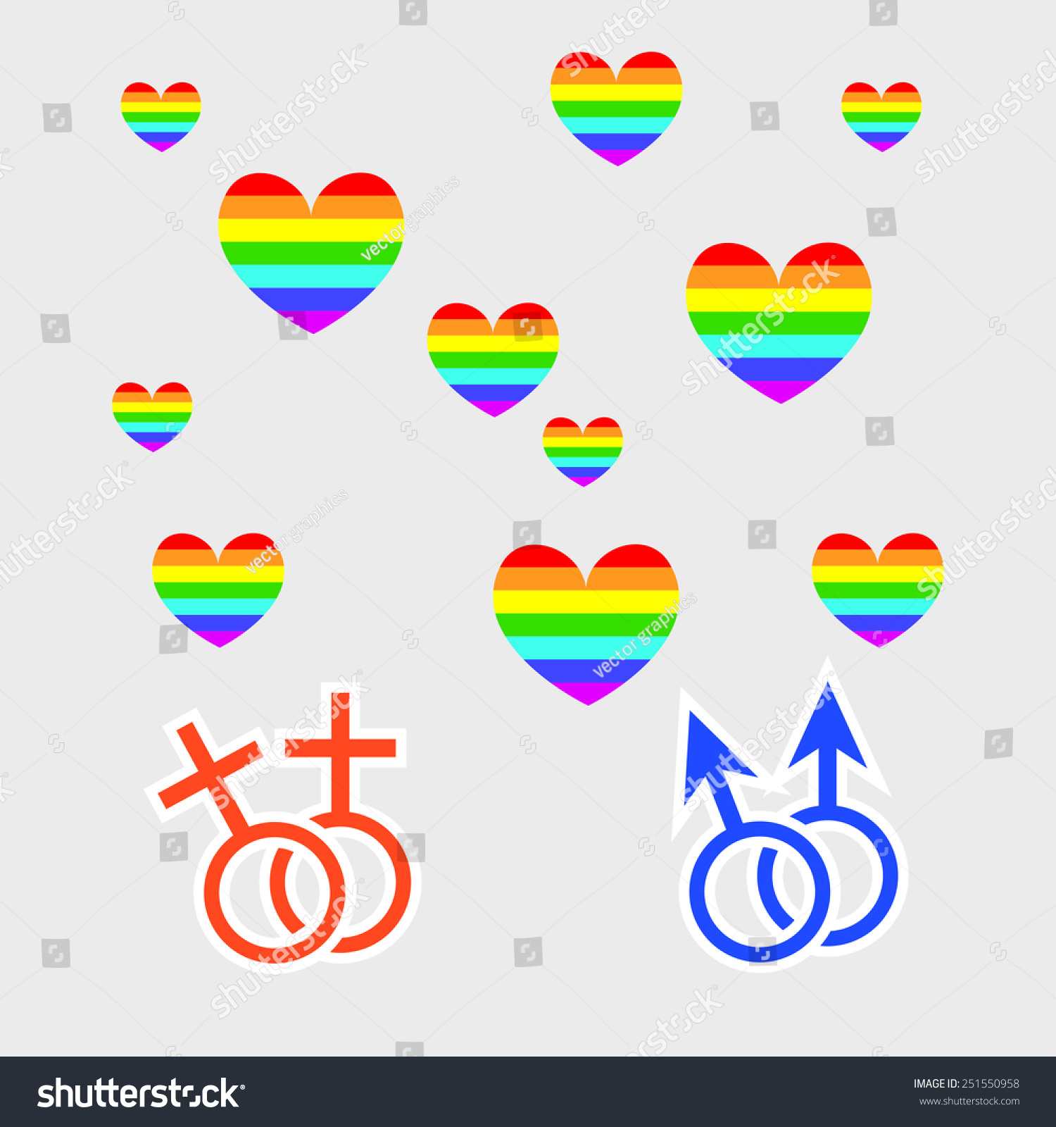 Gay Couple Gay Love Icons Set Stock Vector Royalty Free 251550958 