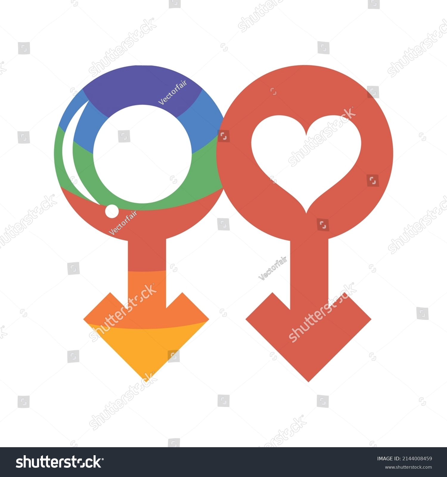 Gay Genders Symbols Lgtbi Icon Stock Vector Royalty Free 2144008459