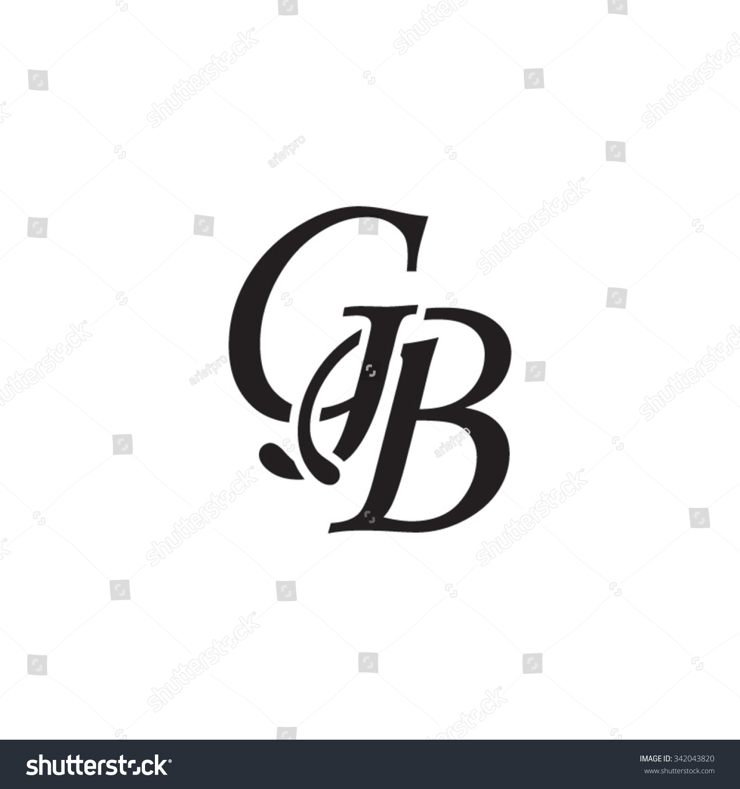 Gb Initial Monogram Logo Stock Vector Illustration 342043820 : Shutterstock