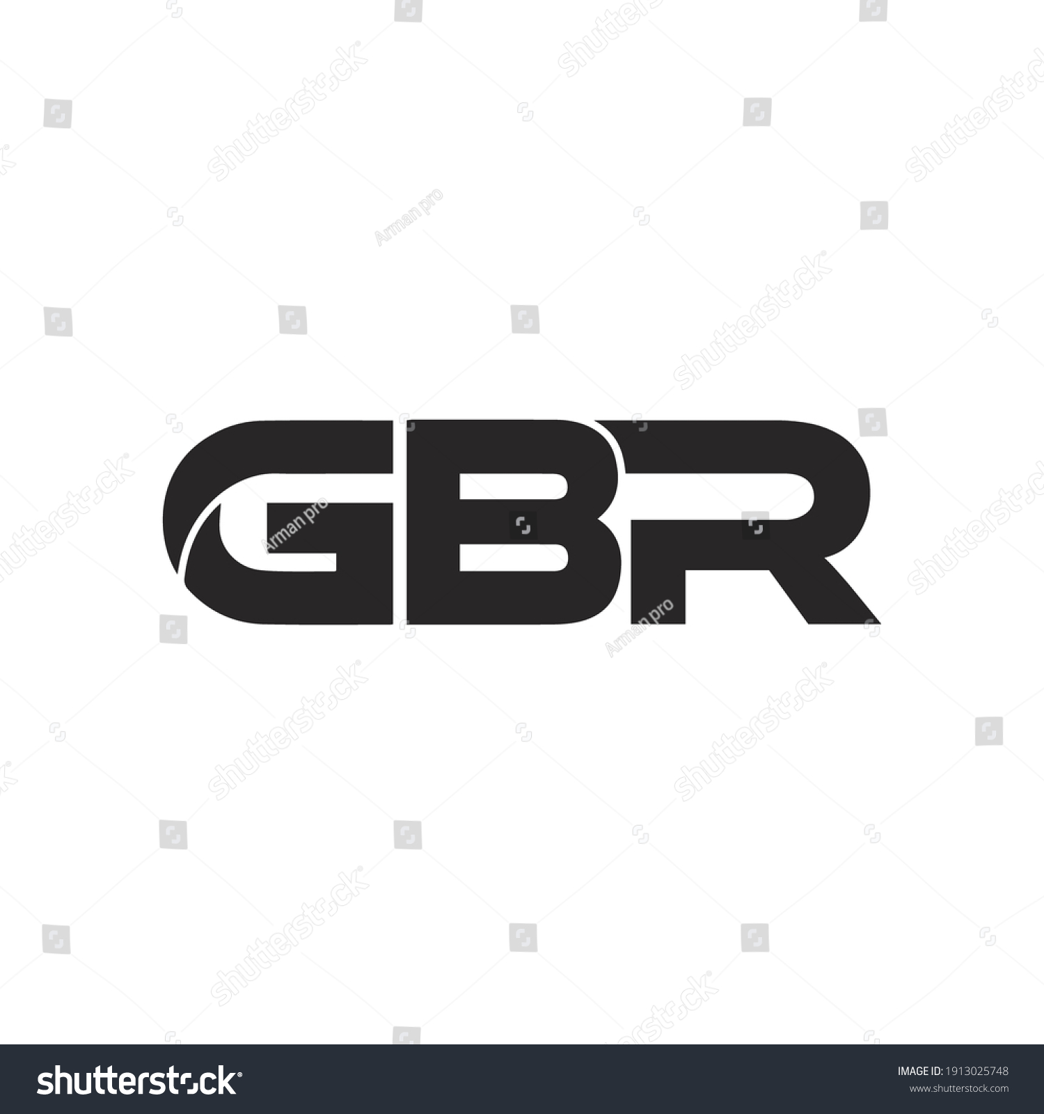 Gbr Letter Logo Design Vector Stock Vector (Royalty Free) 1913025748