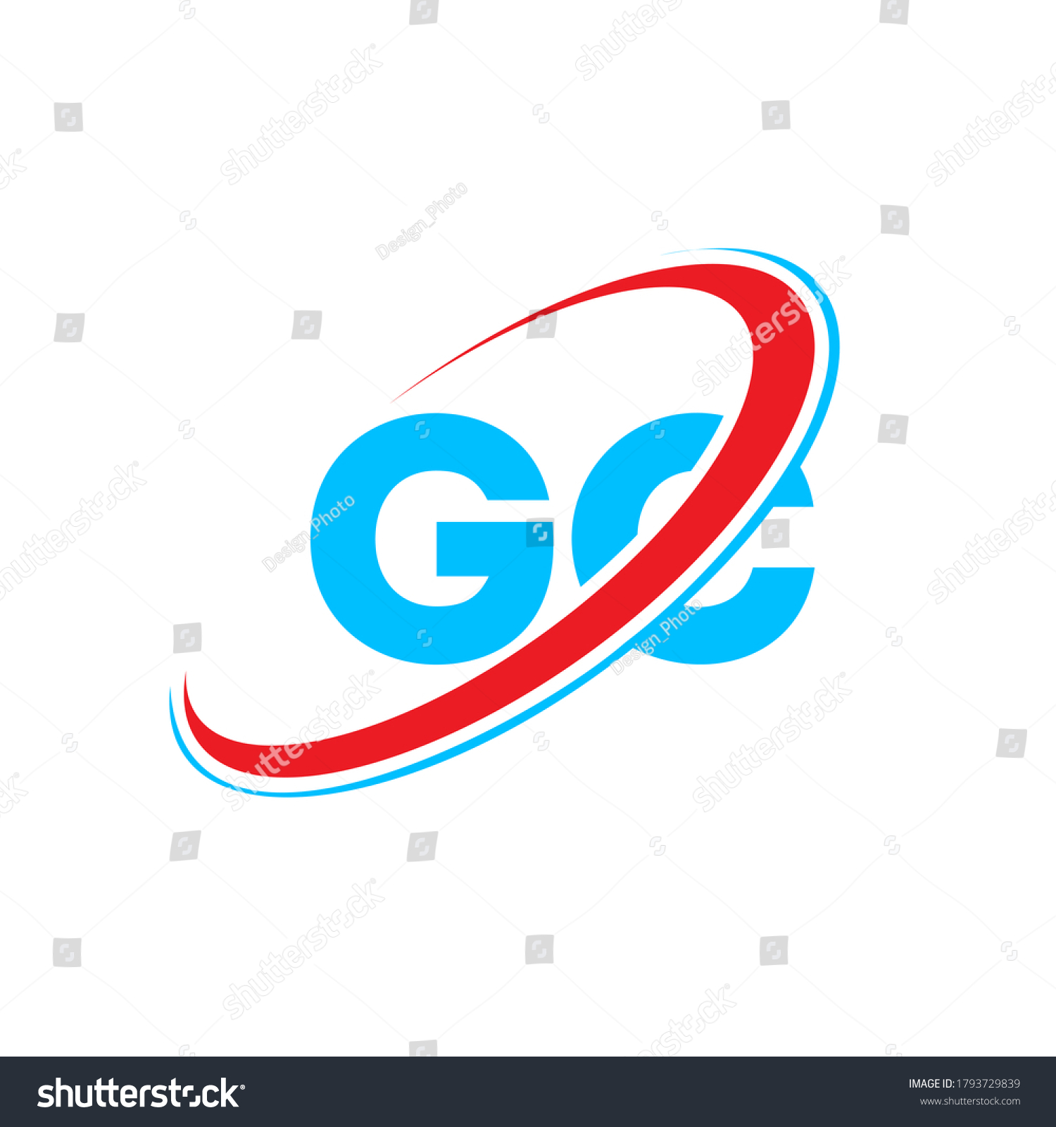 Gc G C Letter Logo Design Stock Vector (Royalty Free) 1793729839