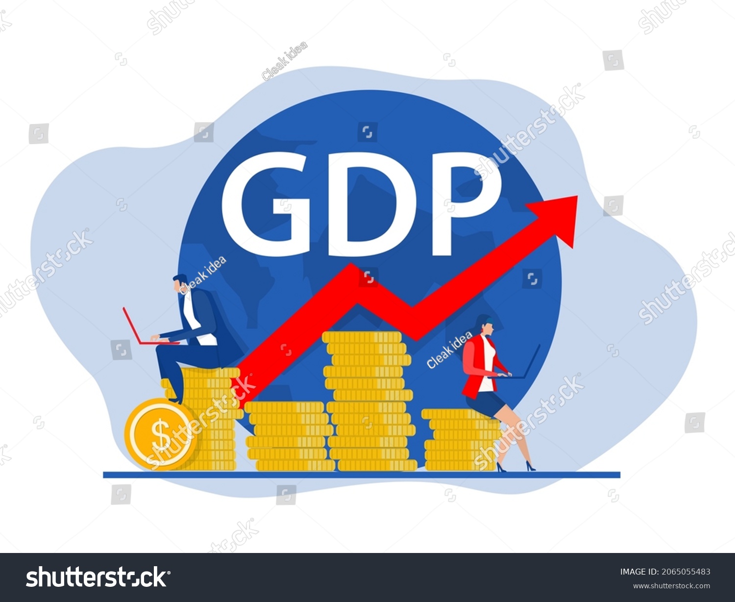 Gdp Gross Domestic Product Rate Growth Stock Vector (Royalty Free ...