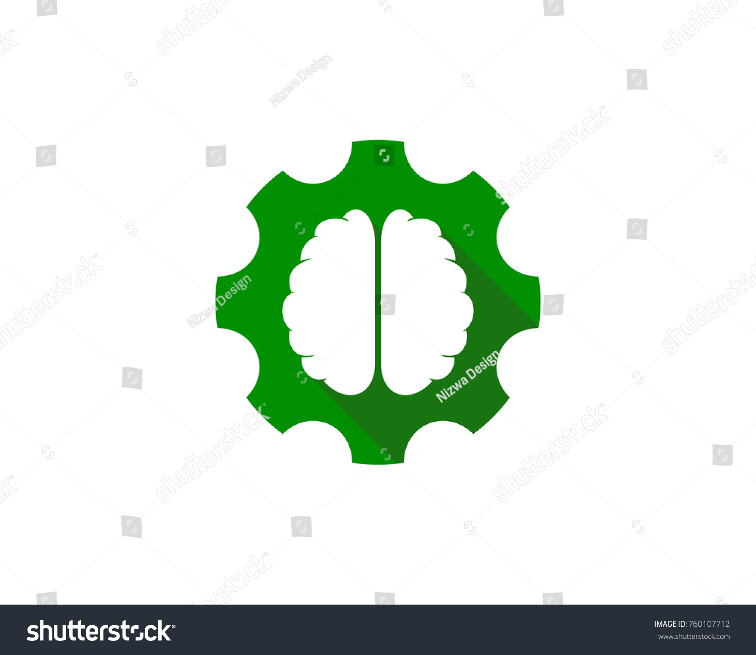 Gear Brain Icon Logo Design Element Stock Vector Royalty Free