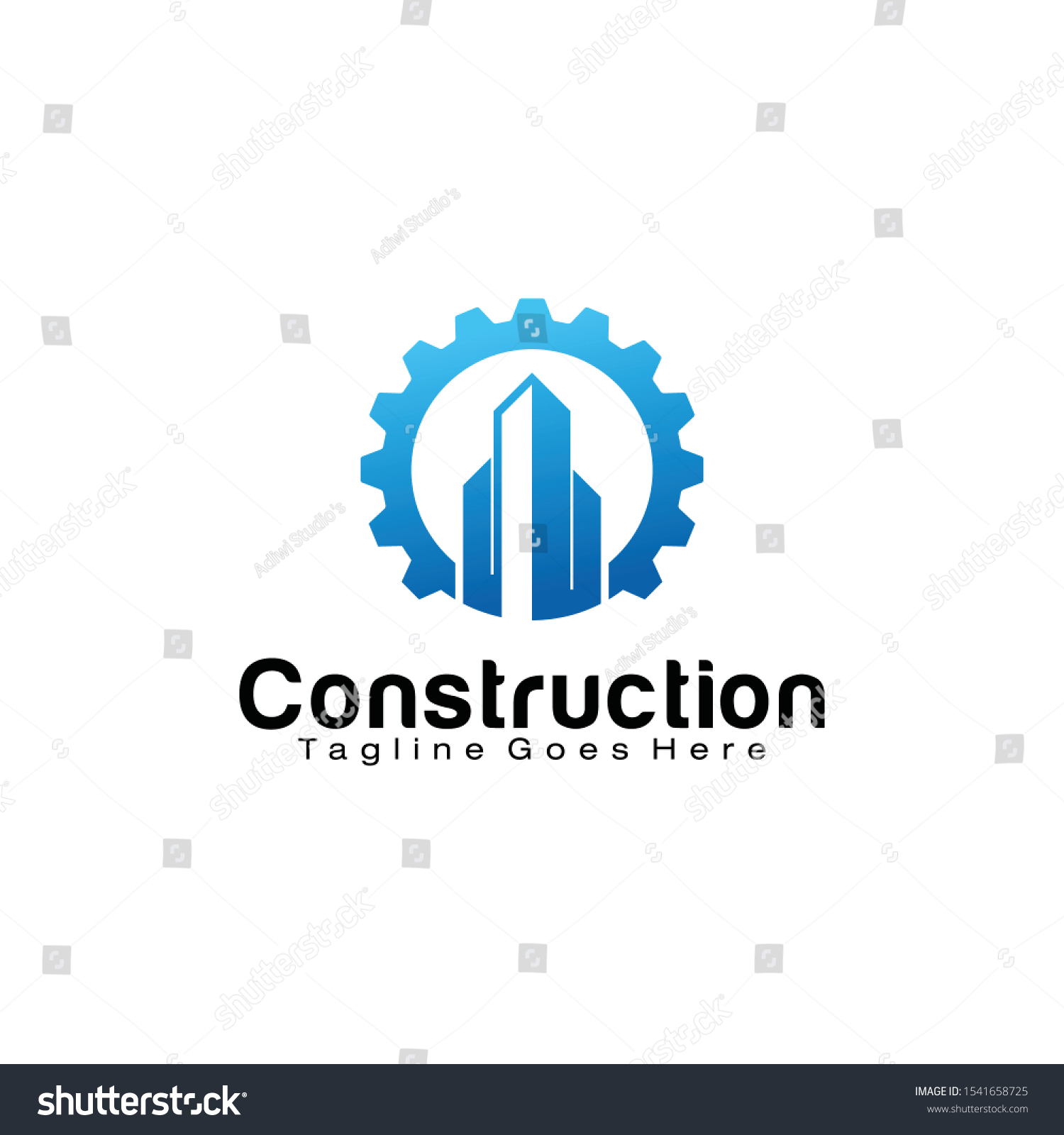 Gear Construction Logo Design Template Stock Vector (Royalty Free ...