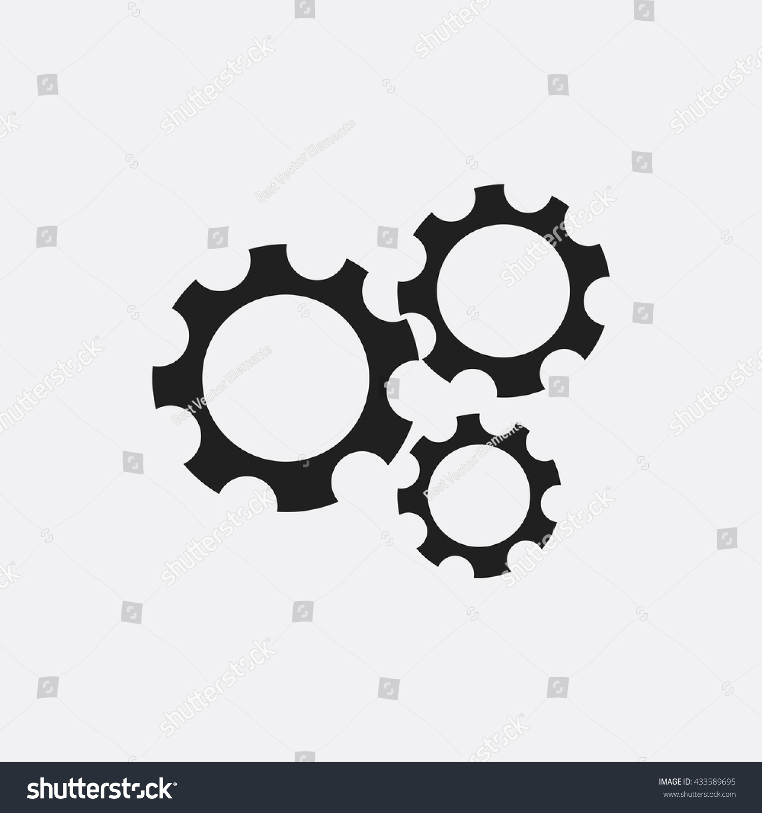 Gear Icon Stock Vector Illustration 433589695 : Shutterstock