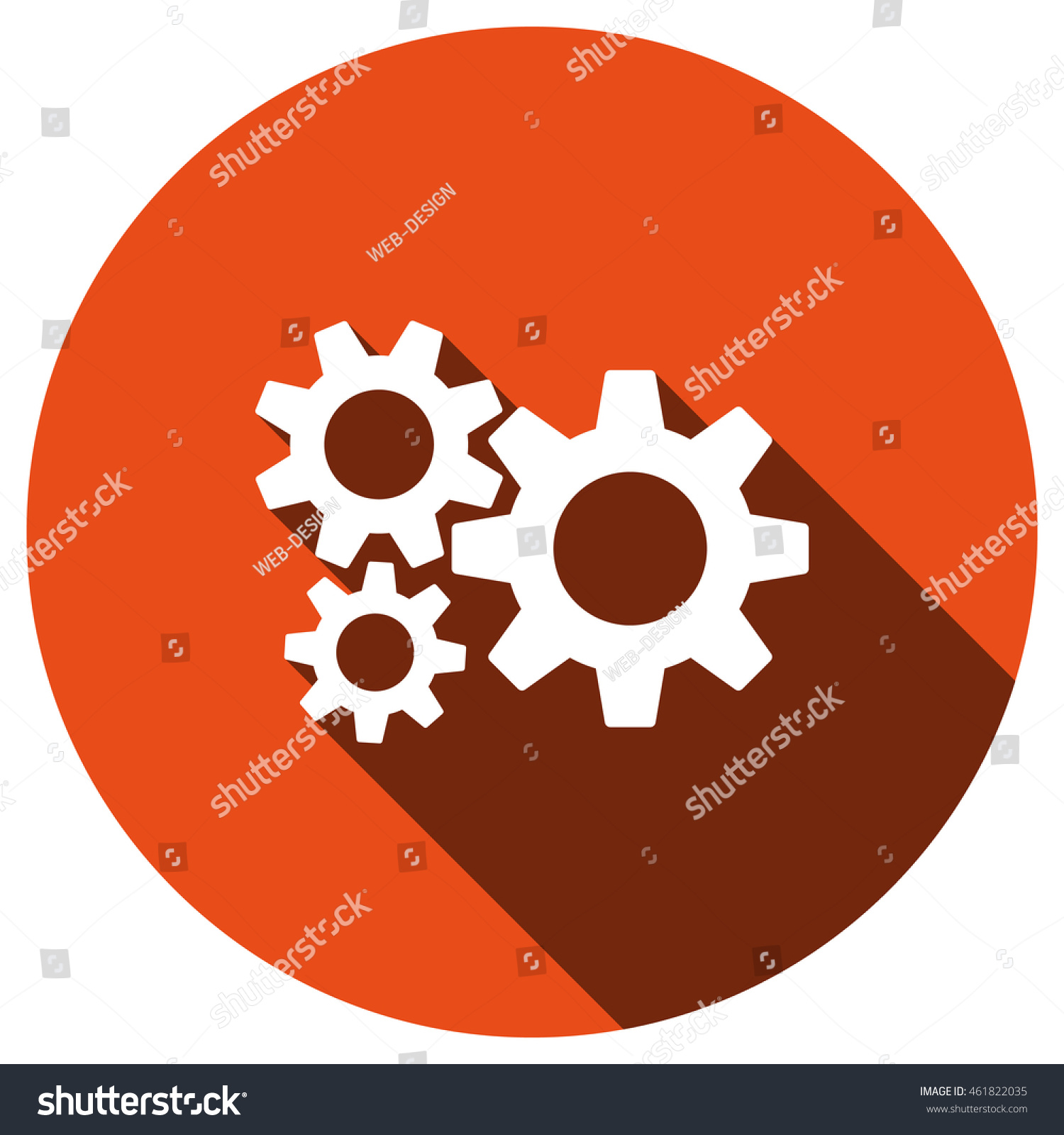 Gear Icon, Vector, Icon Flat - 461822035 : Shutterstock