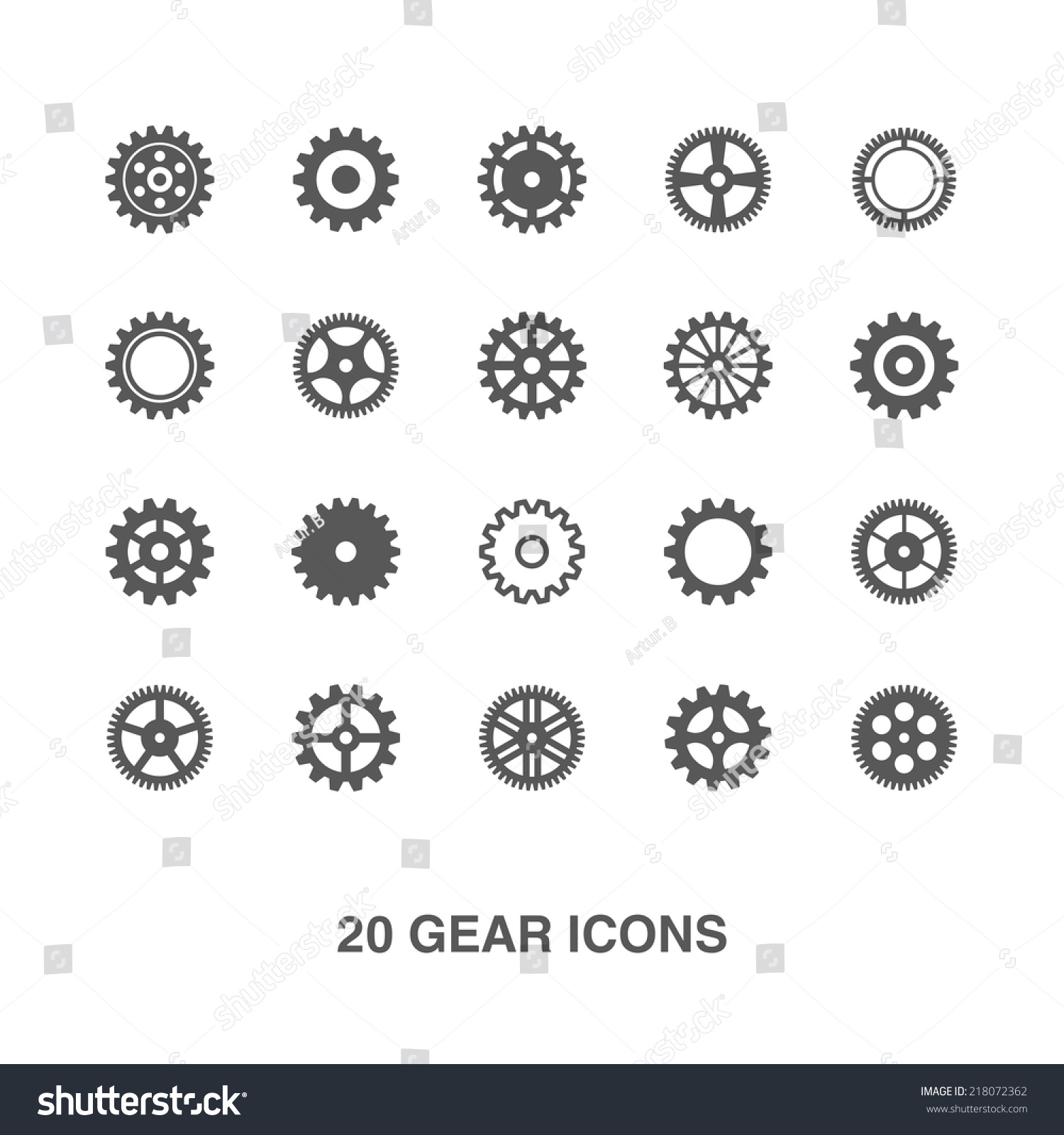 Gear Icons Set Stock Vector (Royalty Free) 218072362