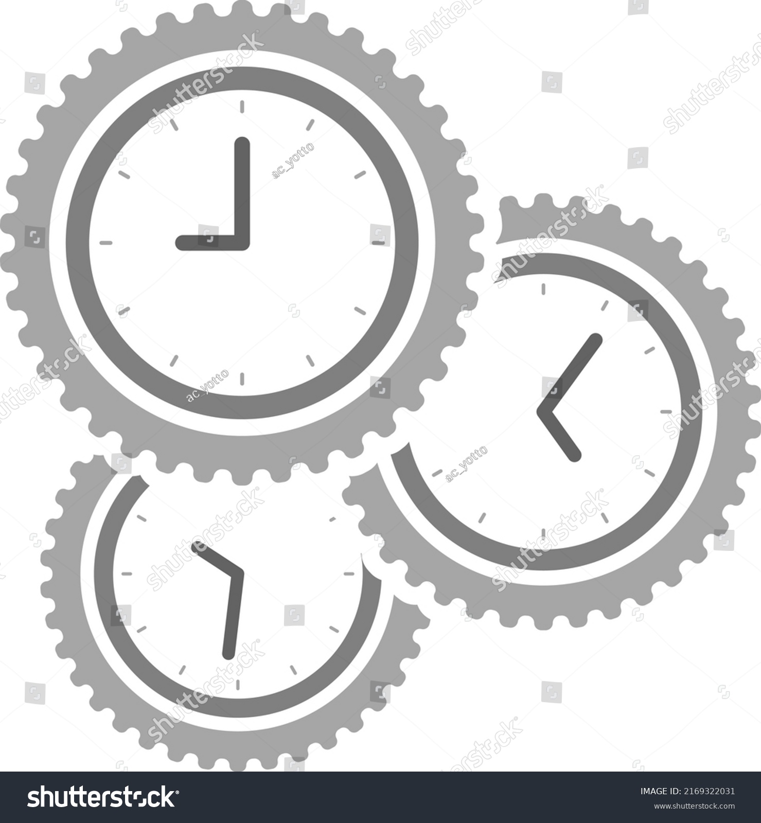 Gear Shaped Clock Isolated Vector Illustration Stock Vector (Royalty